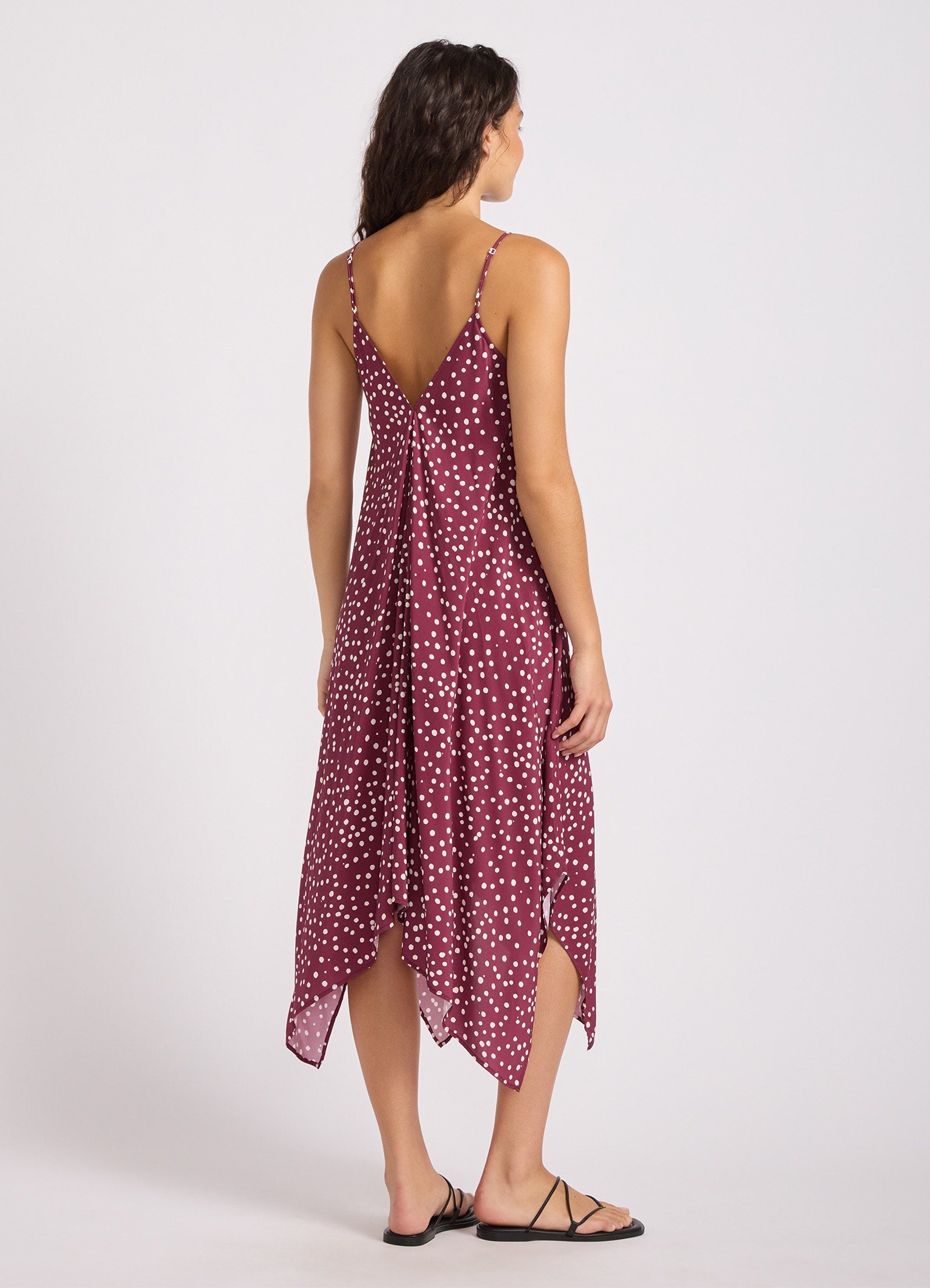 Dolce Dot Scarf Dress - Dark Burgundy view 3