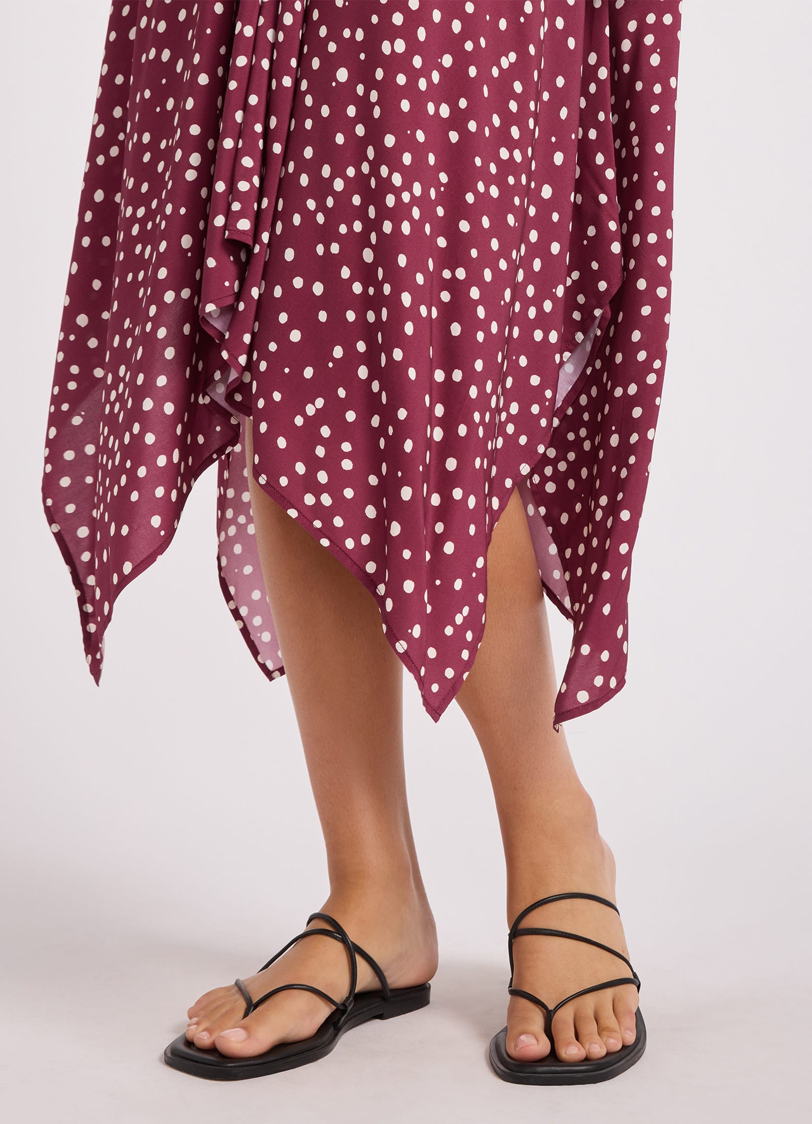Dolce Dot Scarf Dress - Dark Burgundy view 4