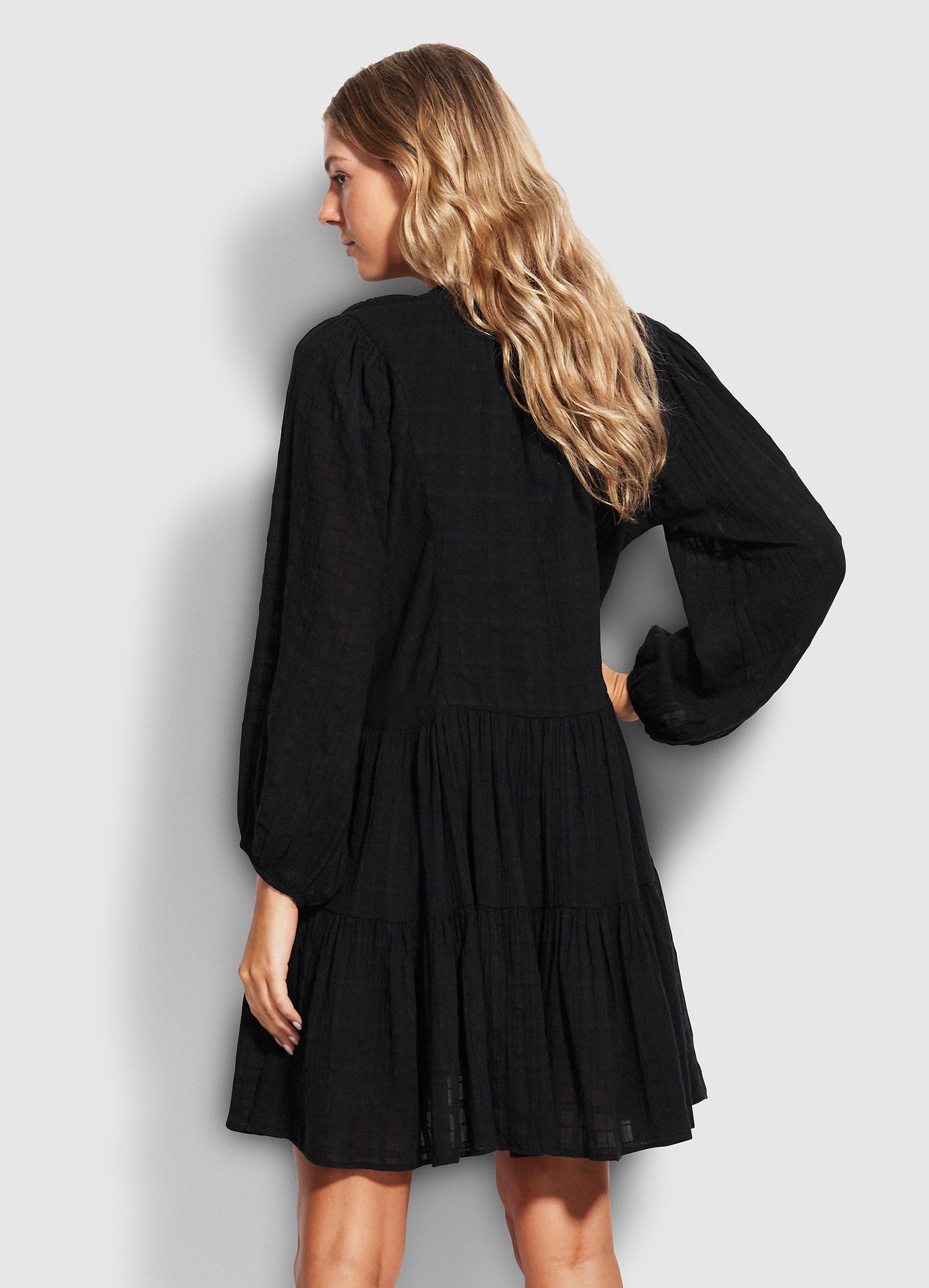 Drifter Tiered Dress - Black - Black view 4