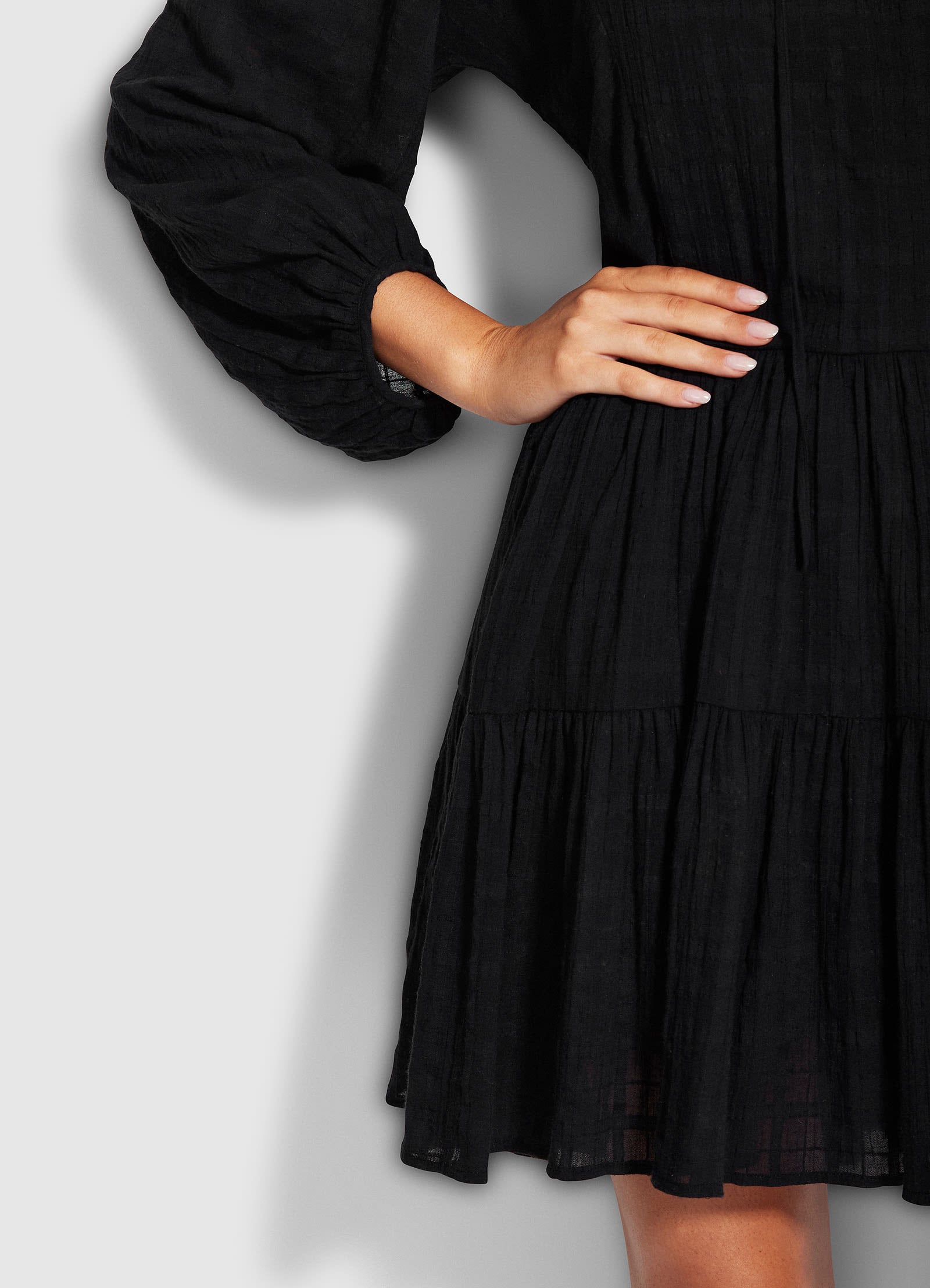 Drifter Tiered Dress - Black - Black view 5