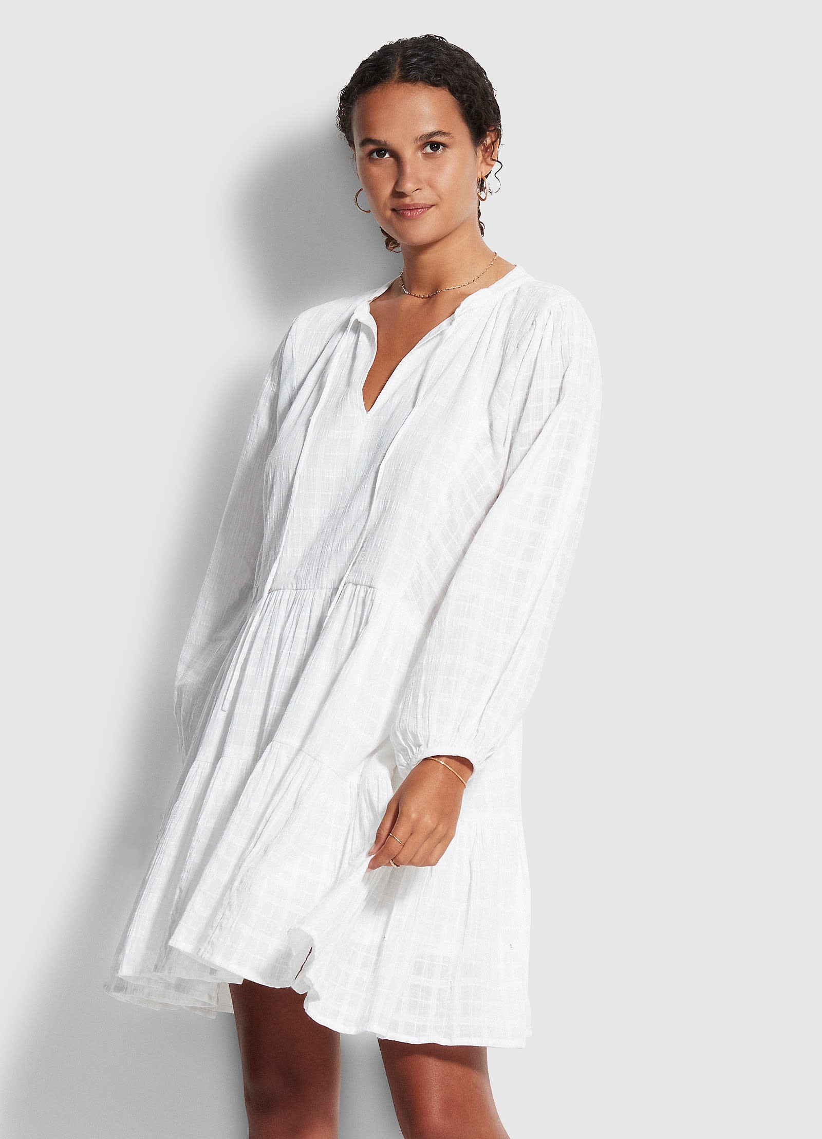 Drifter Tiered Dress - White - White