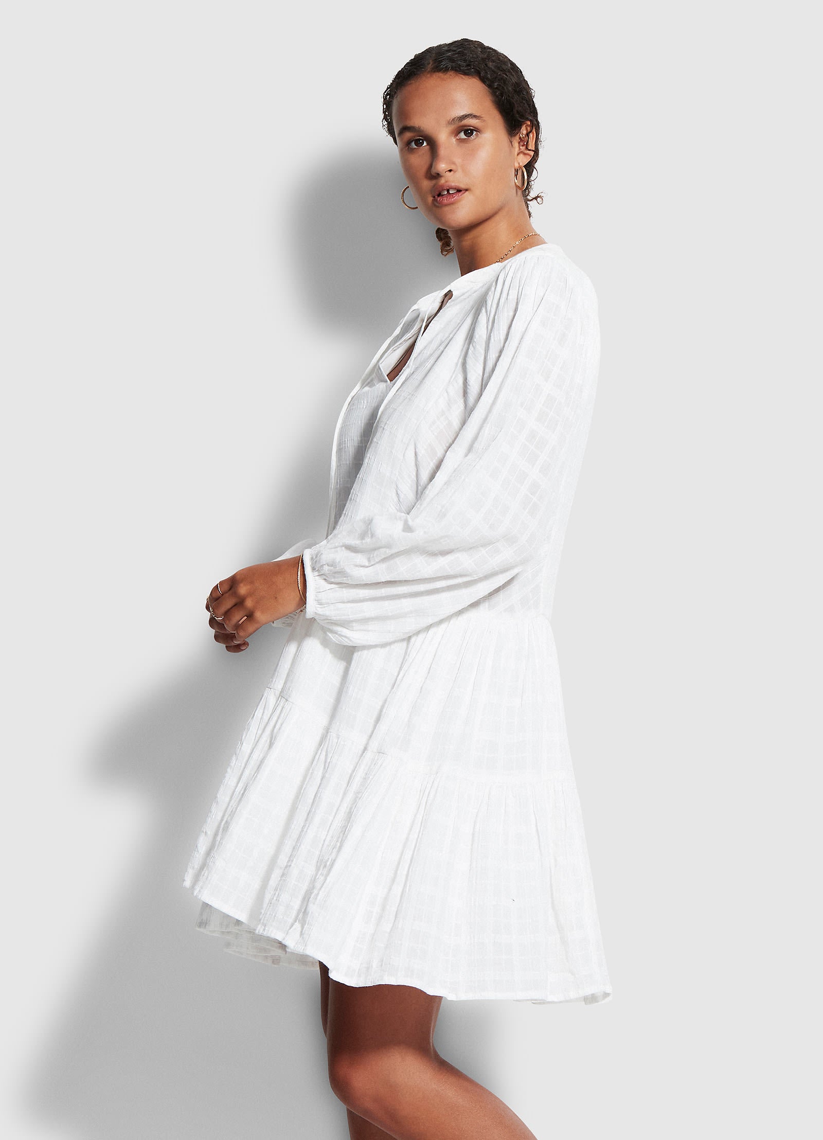 Drifter Tiered Dress - White - White view 2