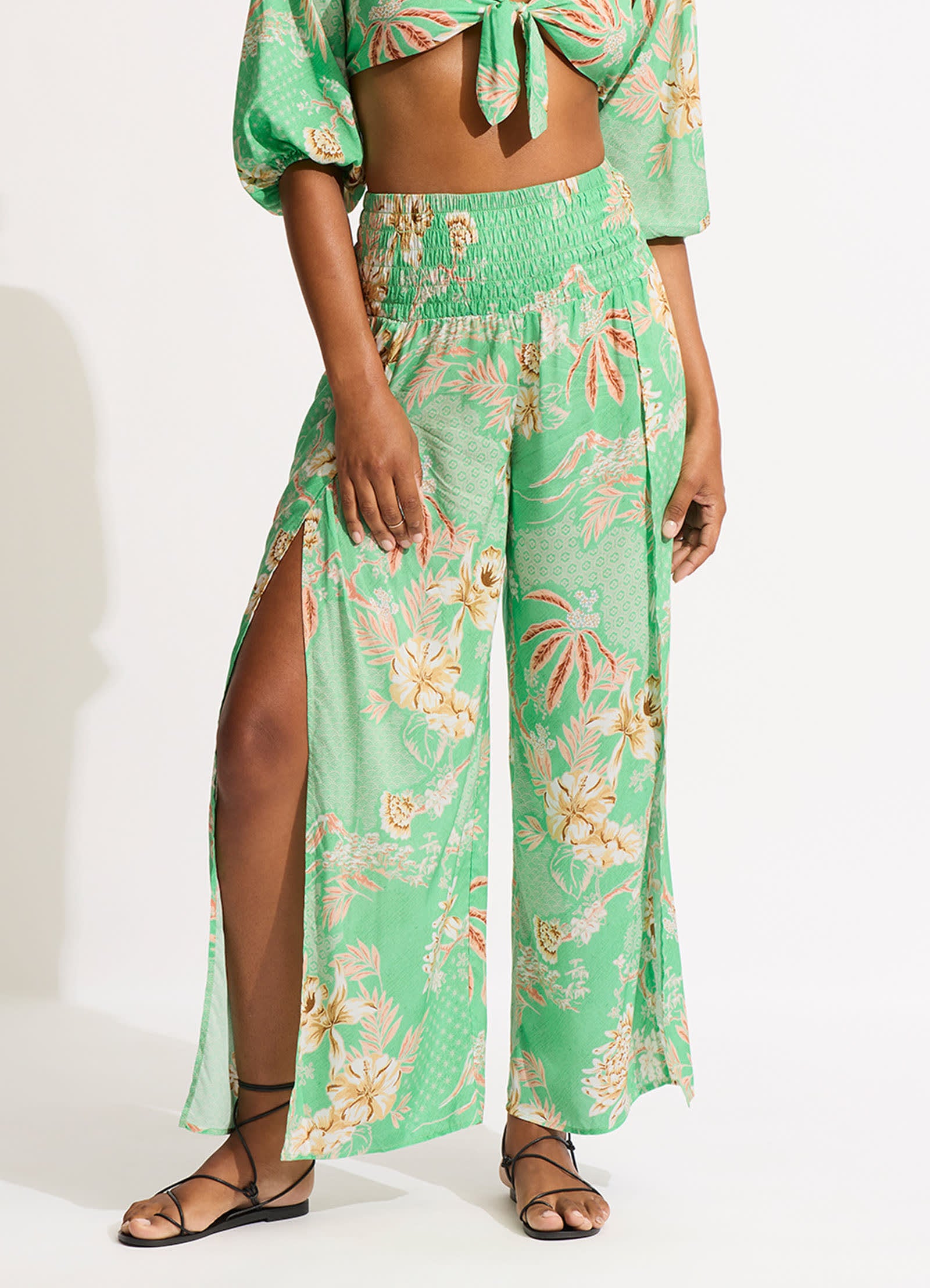 Eden Shirring Pant - Mint - Mint view 2