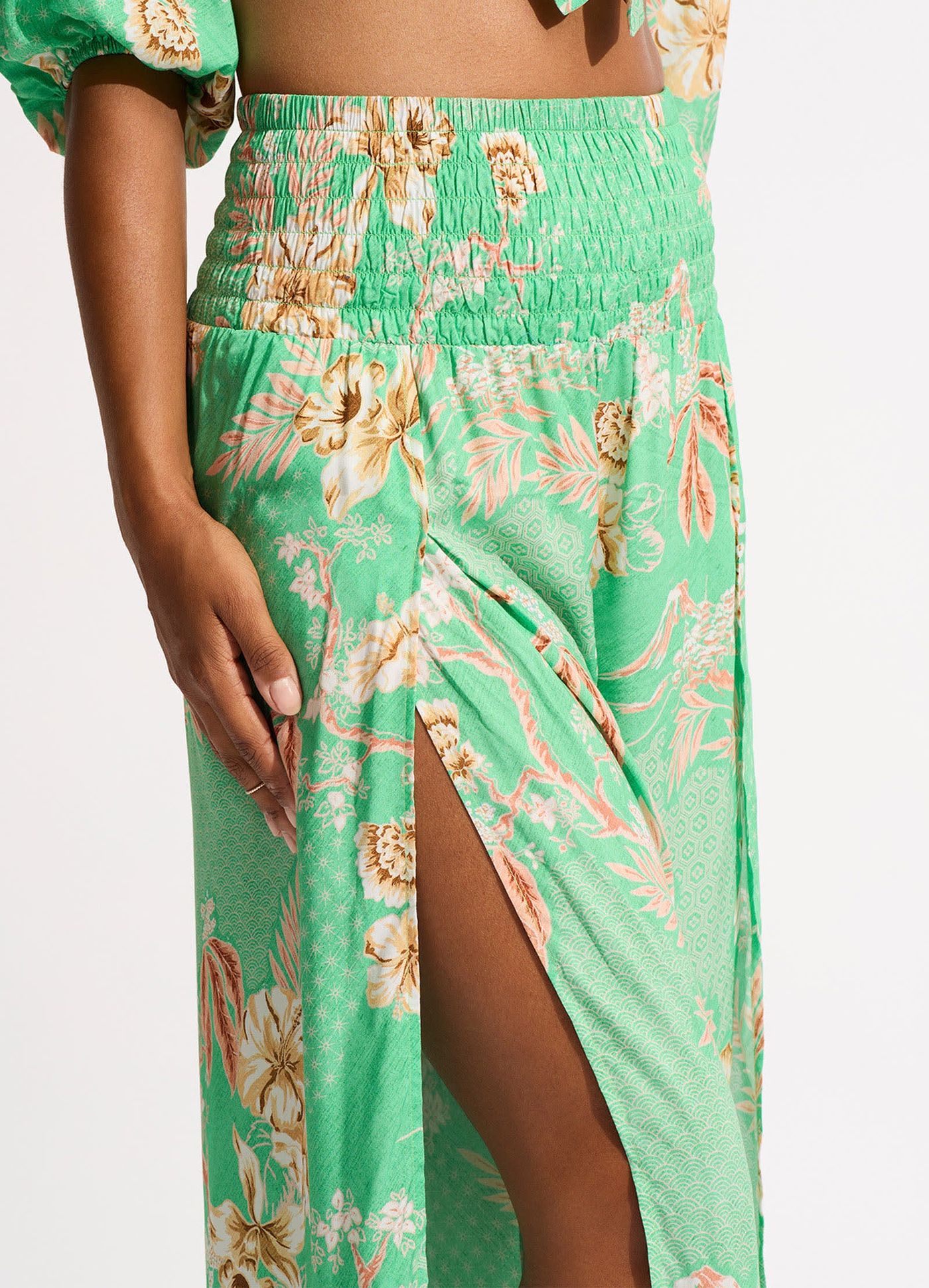 Eden Shirring Pant - Mint - Mint view 6