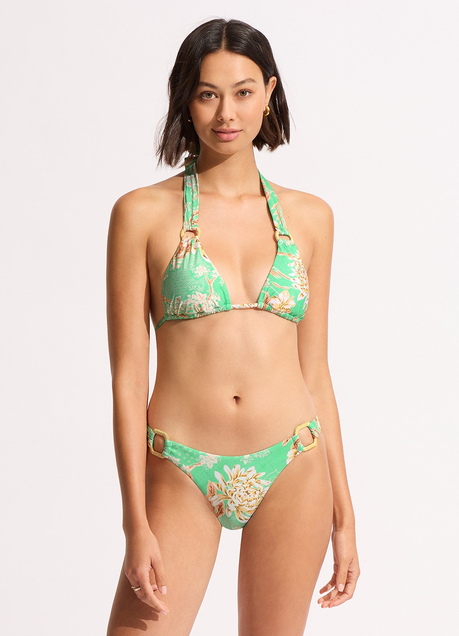 Eden Slide Triangle Bikini Top - Mint - Mint