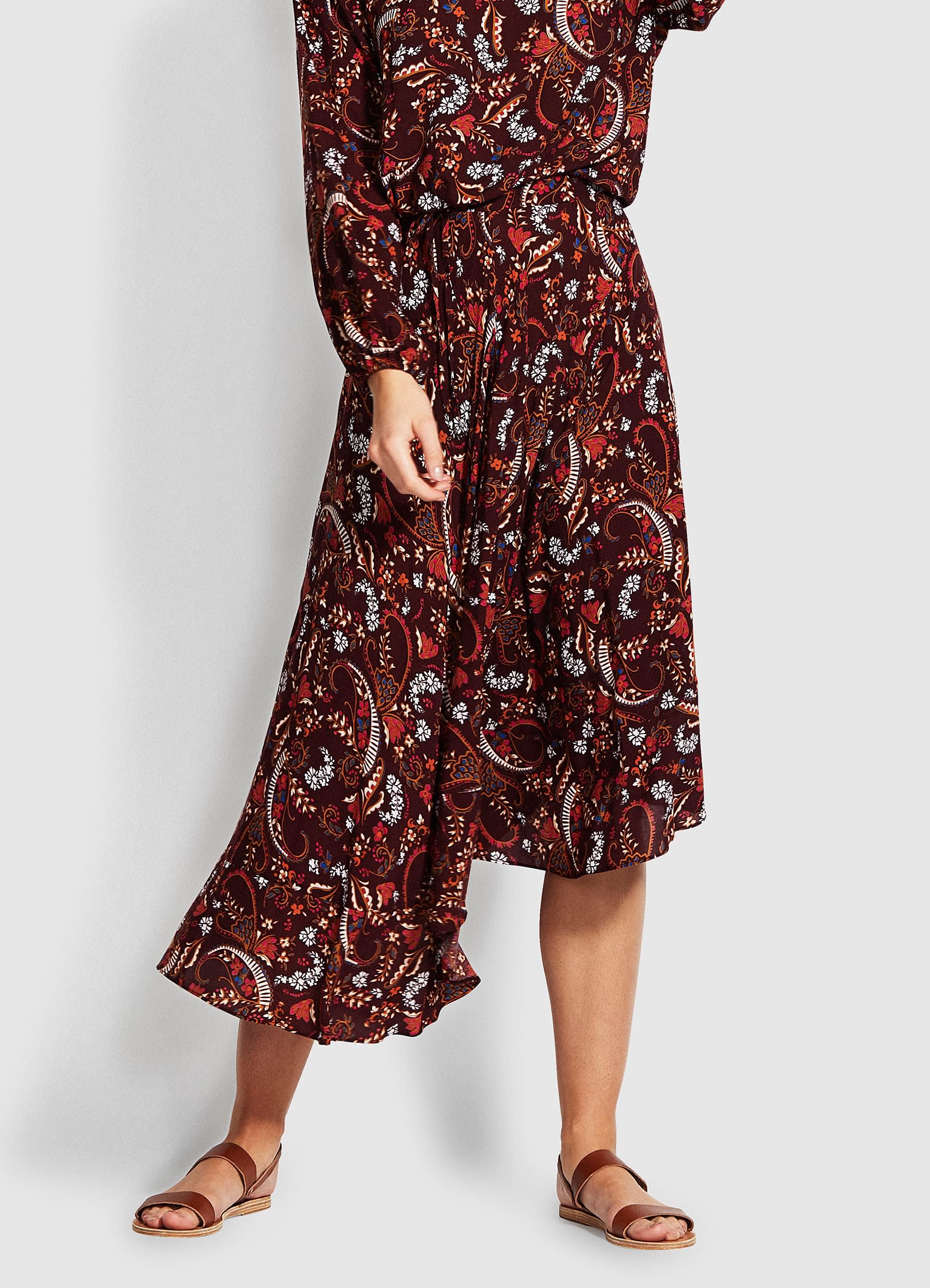 El Dorado Chloe Paisley Skirt - Maroon - Maroon view 2