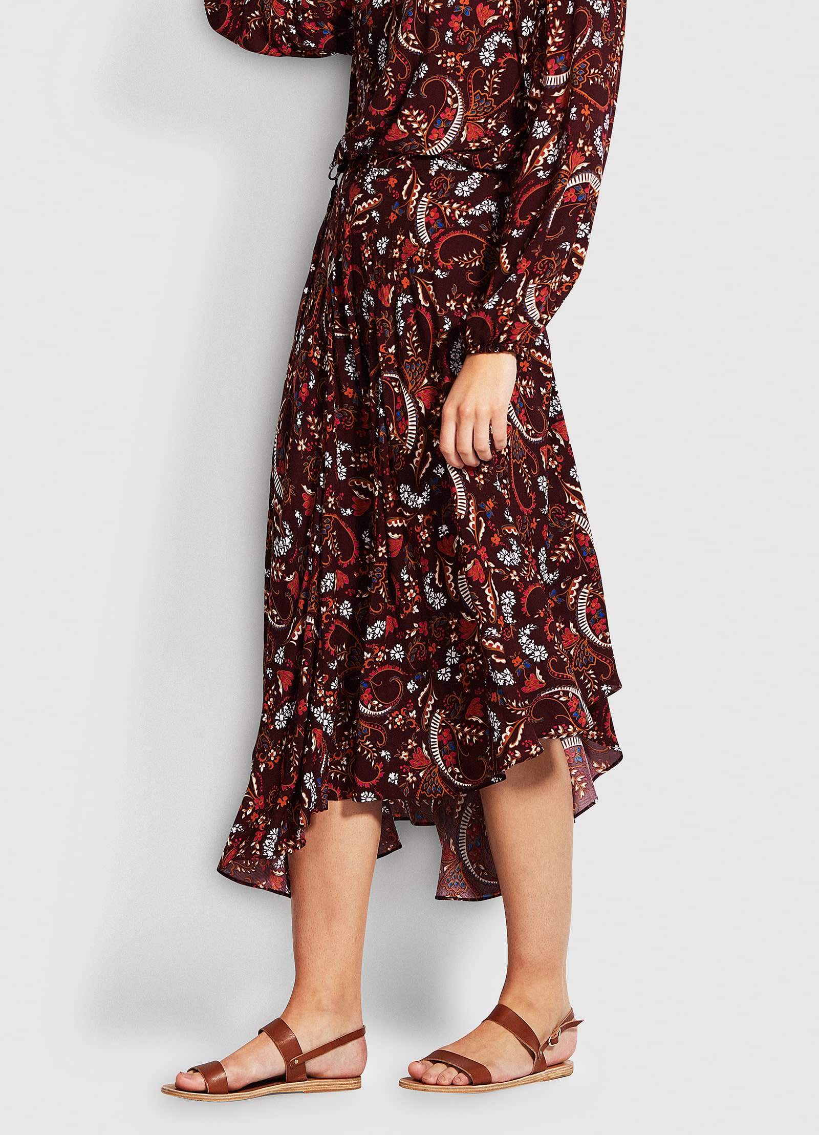 El Dorado Chloe Paisley Skirt - Maroon - Maroon view 3