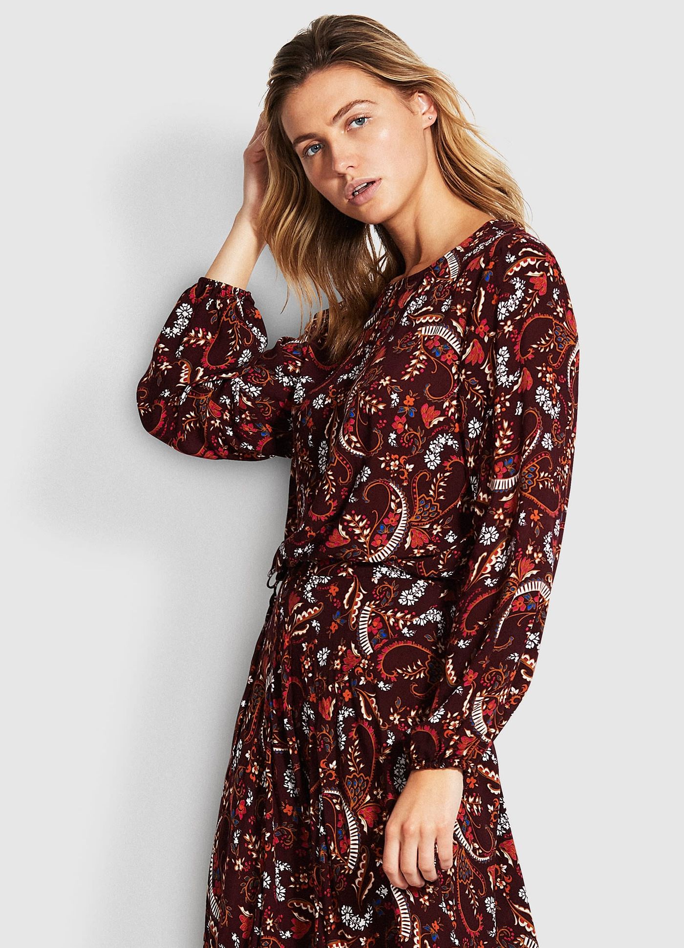 El Dorado Chloe Paisley Top - Maroon - Maroon view 2