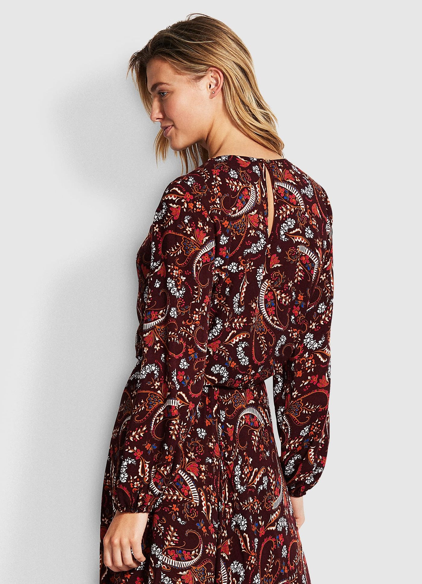 El Dorado Chloe Paisley Top - Maroon - Maroon view 3