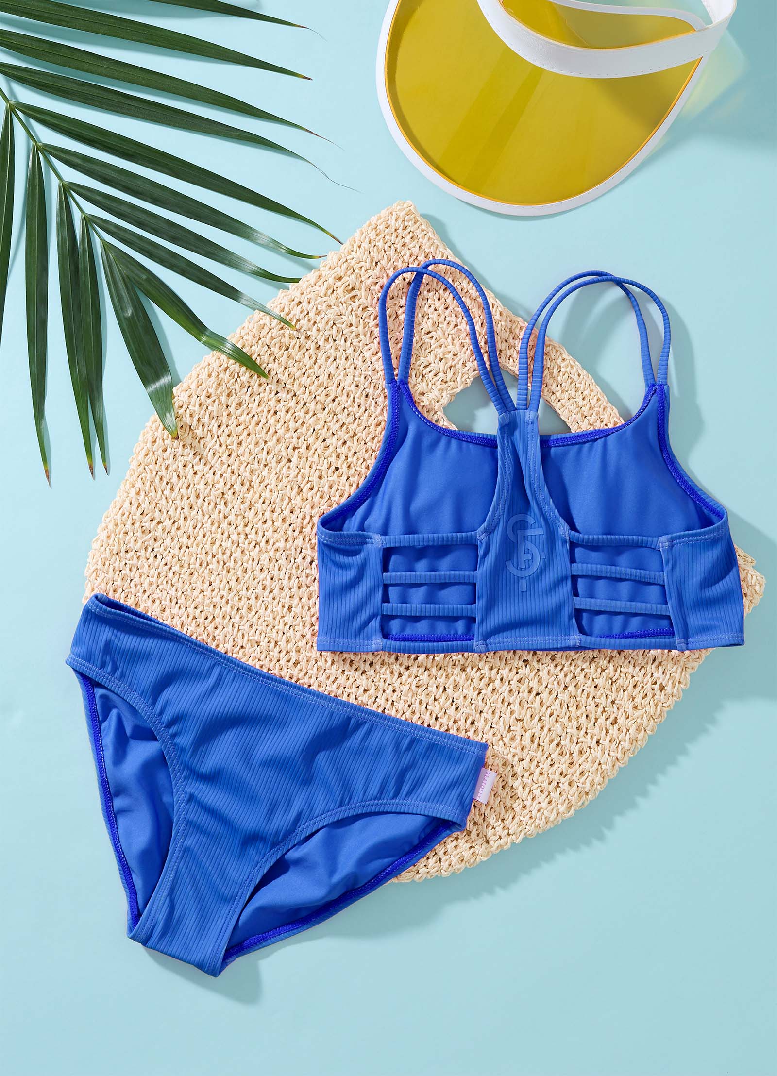 Essential Girls Multi Strap Bikini - Royal - Royal view 2