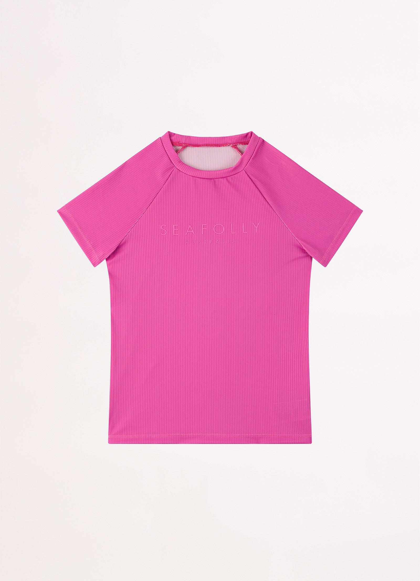 Essential Girls S/S Rash Vest - Pink - Pink view 3