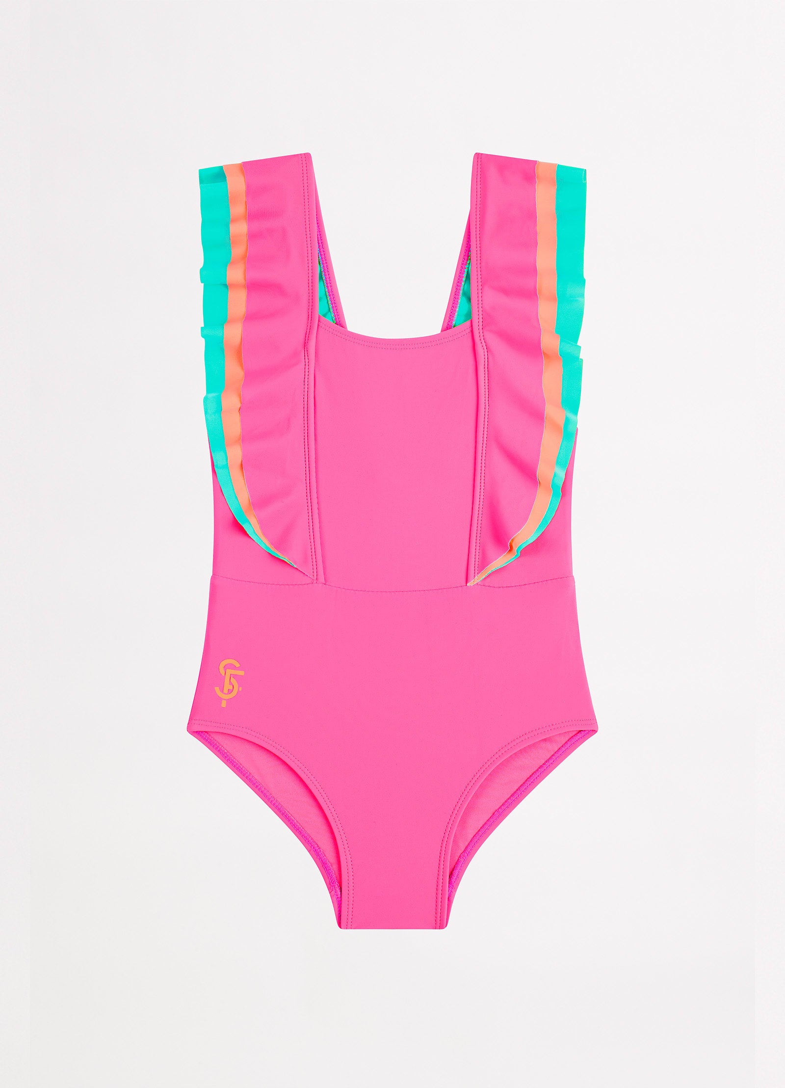 Essentials Girls Colour Blocked One Piece - Peony - Peony view 2