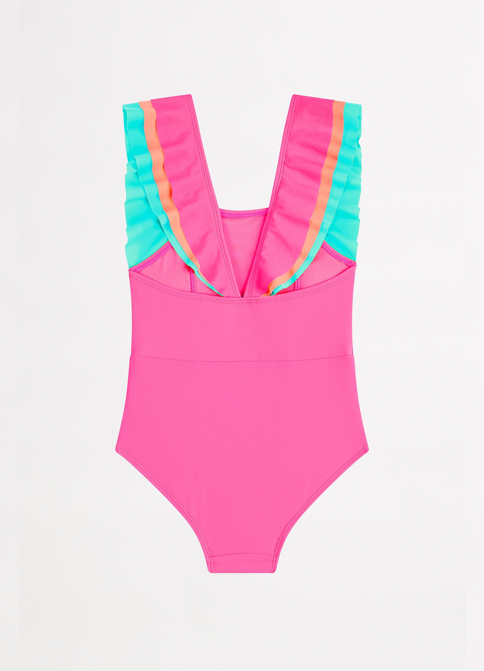 Essentials Girls Colour Blocked One Piece - Peony - Peony view 3