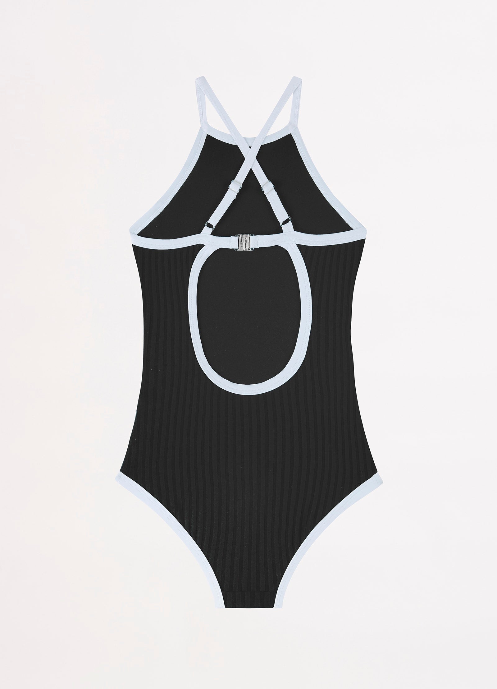 Essentials Girls High Neck One Piece - Black - Black view 2