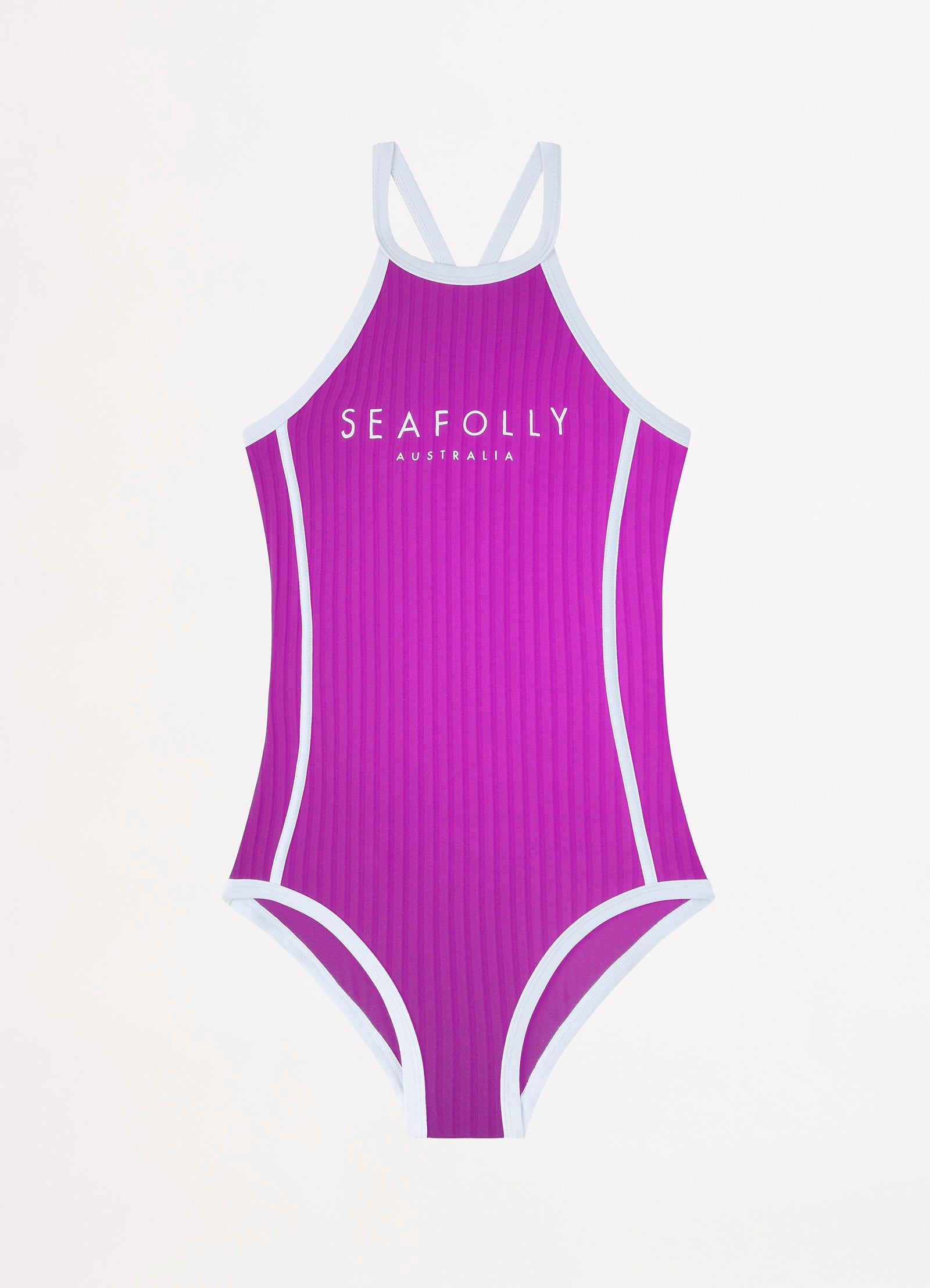 Essentials Girls High Neck One Piece - Orchid - Orchid view 2