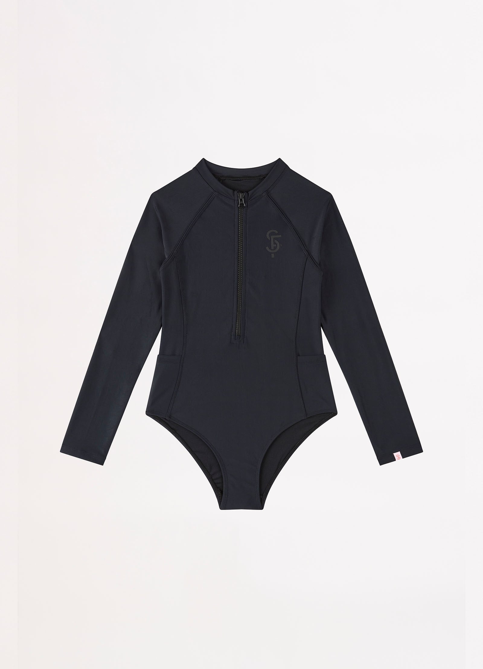 Essentials Girls Pocket Paddlesuit - Black - Black view 2