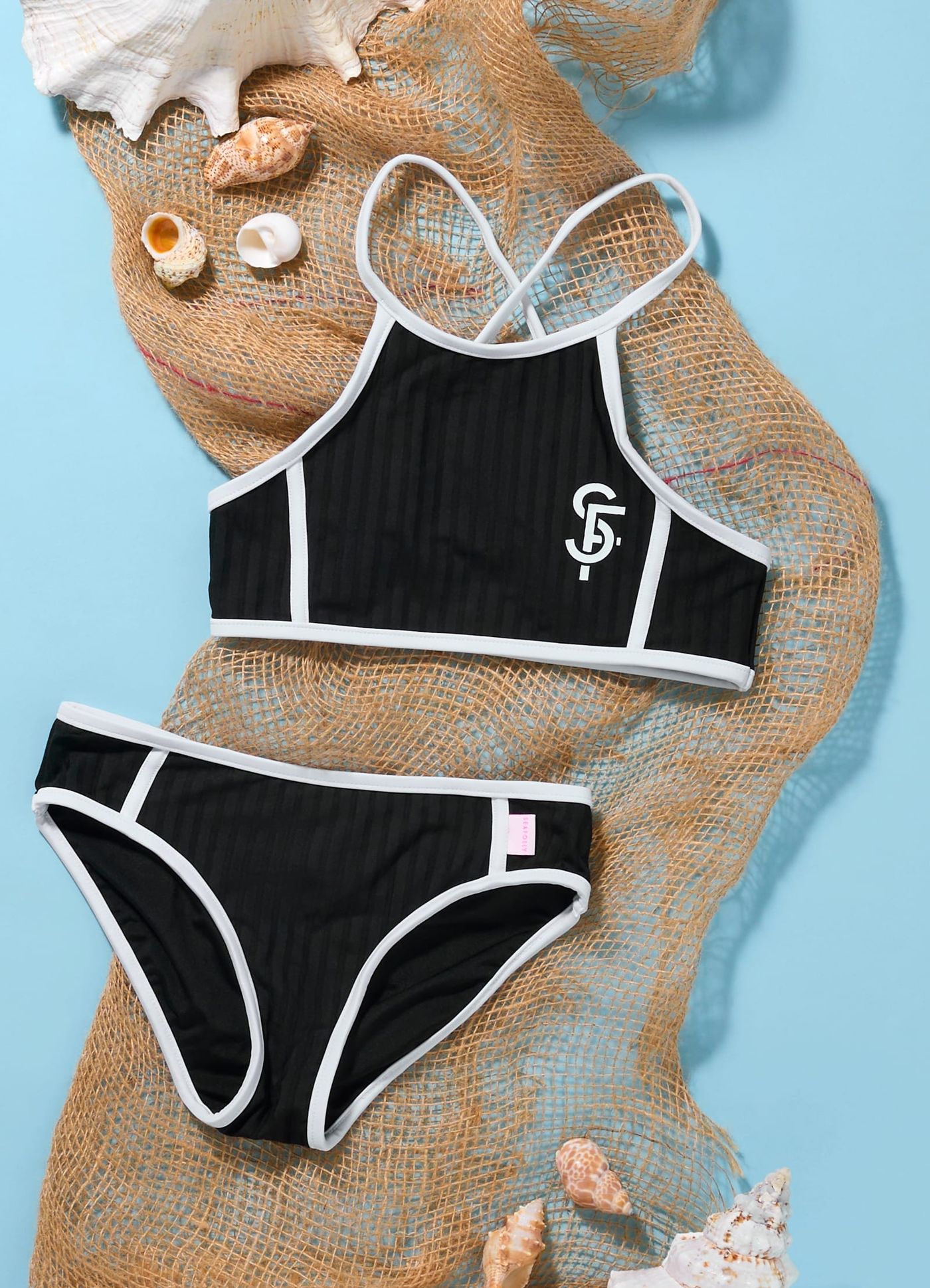 Essentials Girls Sporty Bikini - Black - Black