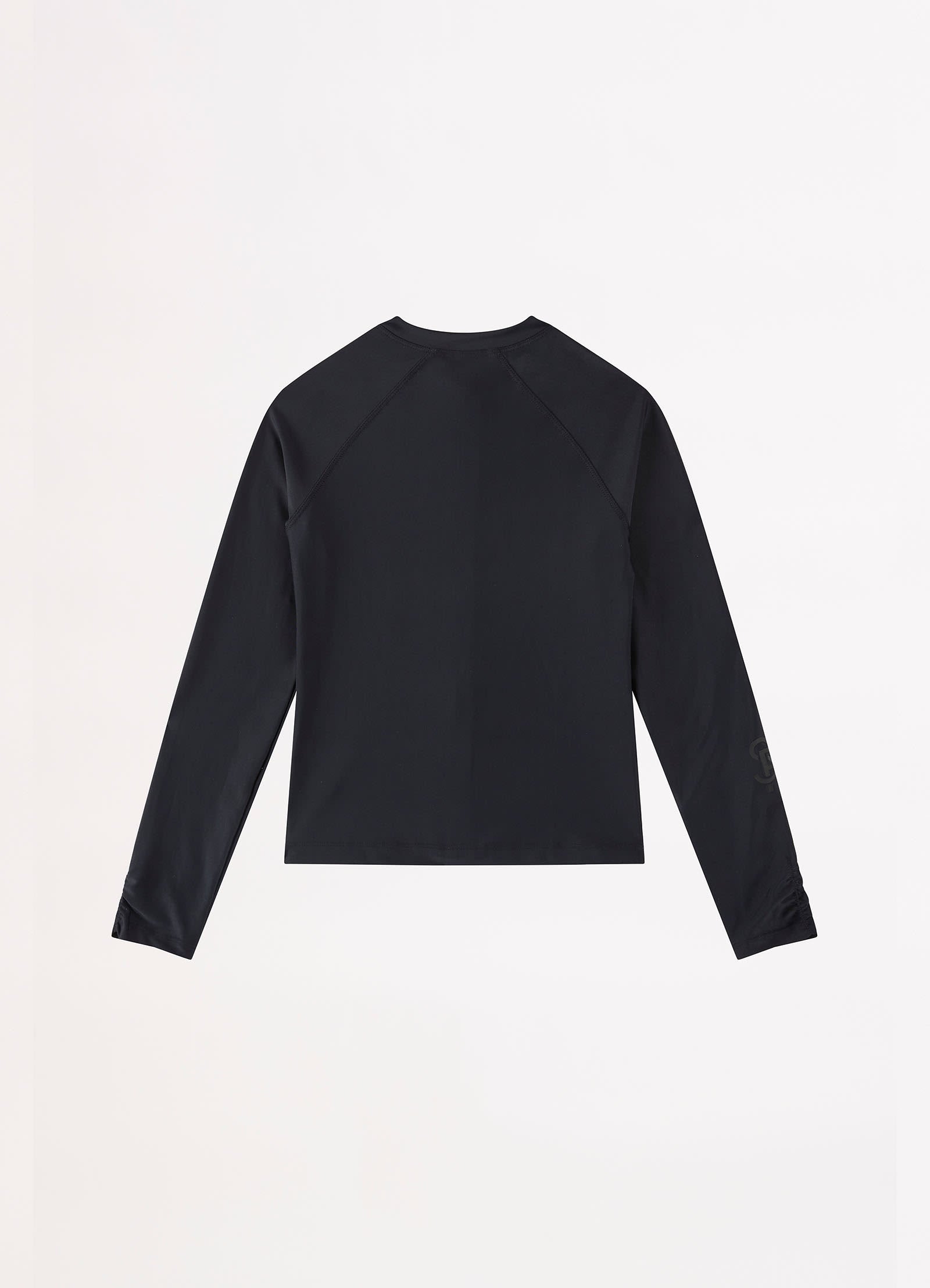 Essentials Girls Zip Front Rashie - Black - Black view 3