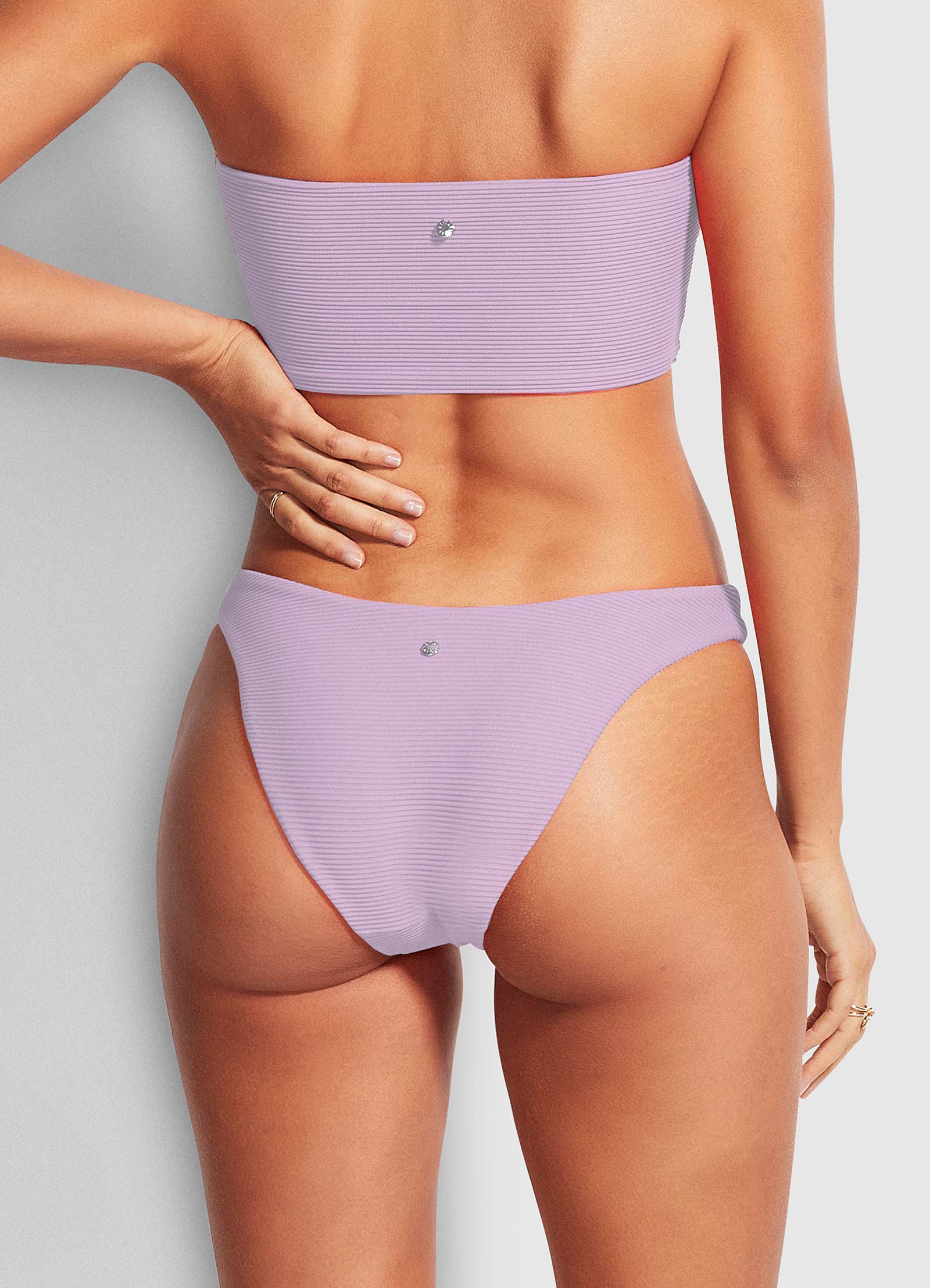 Essentials High Cut Bikini Bottom - Lilac - Lilac view 4