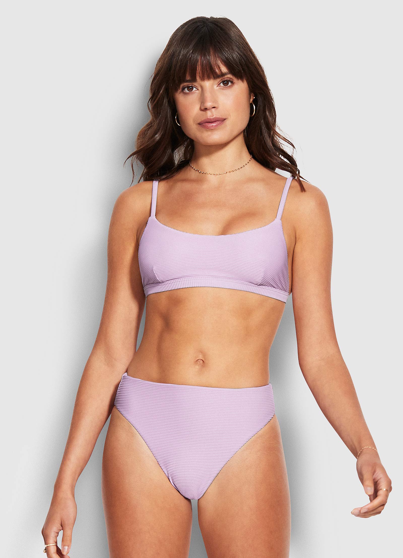 Essentials High Rise Bikini Bottom - Lilac - Lilac