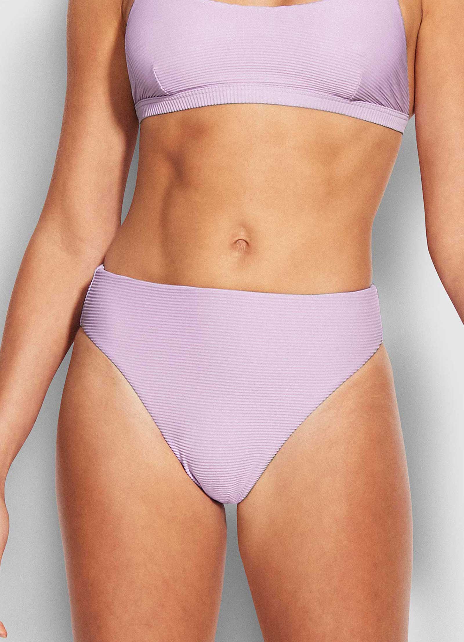 Essentials High Rise Bikini Bottom - Lilac - Lilac view 2