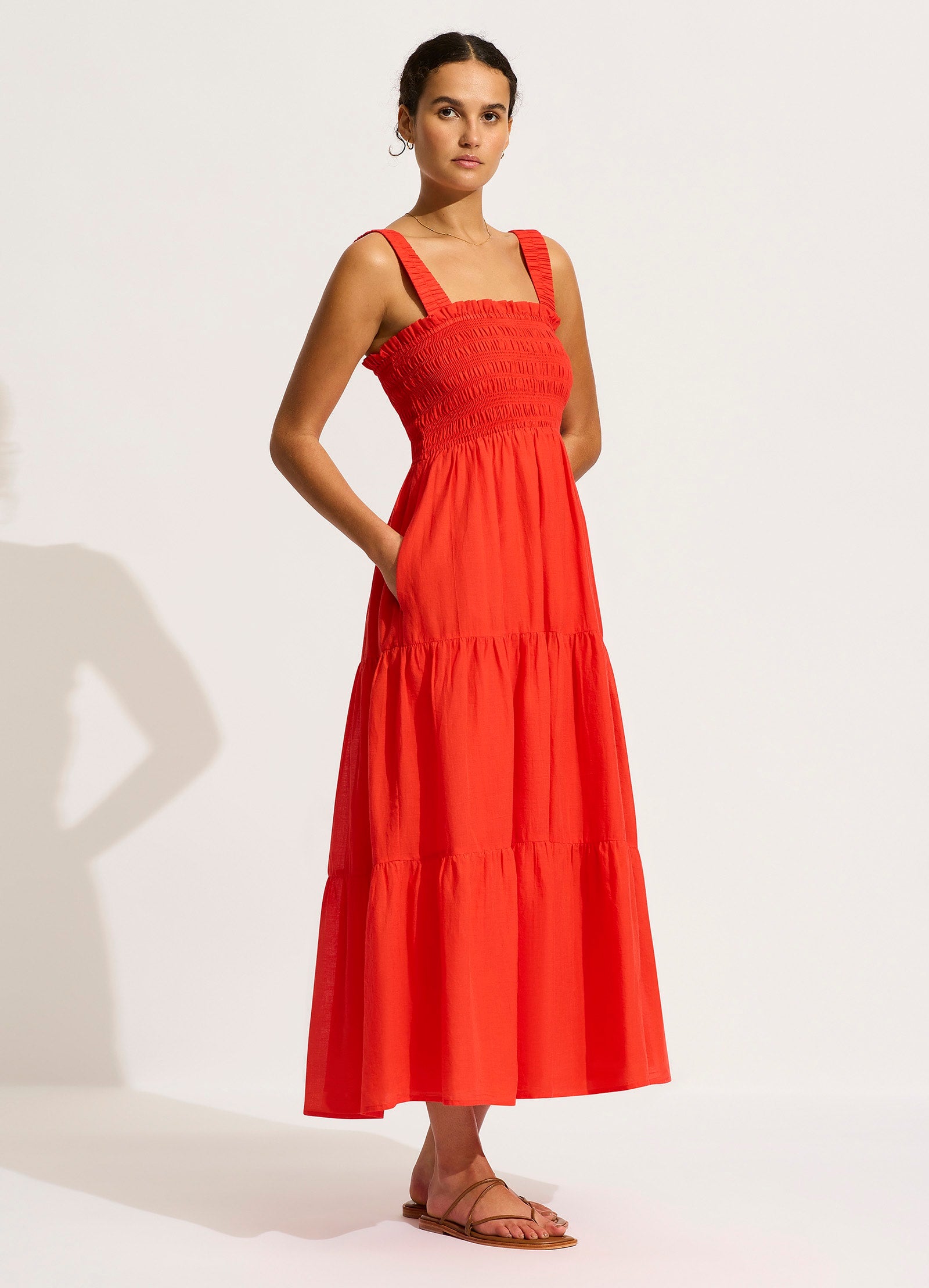 Faithful Midi Dress - Flame - Flame view 2