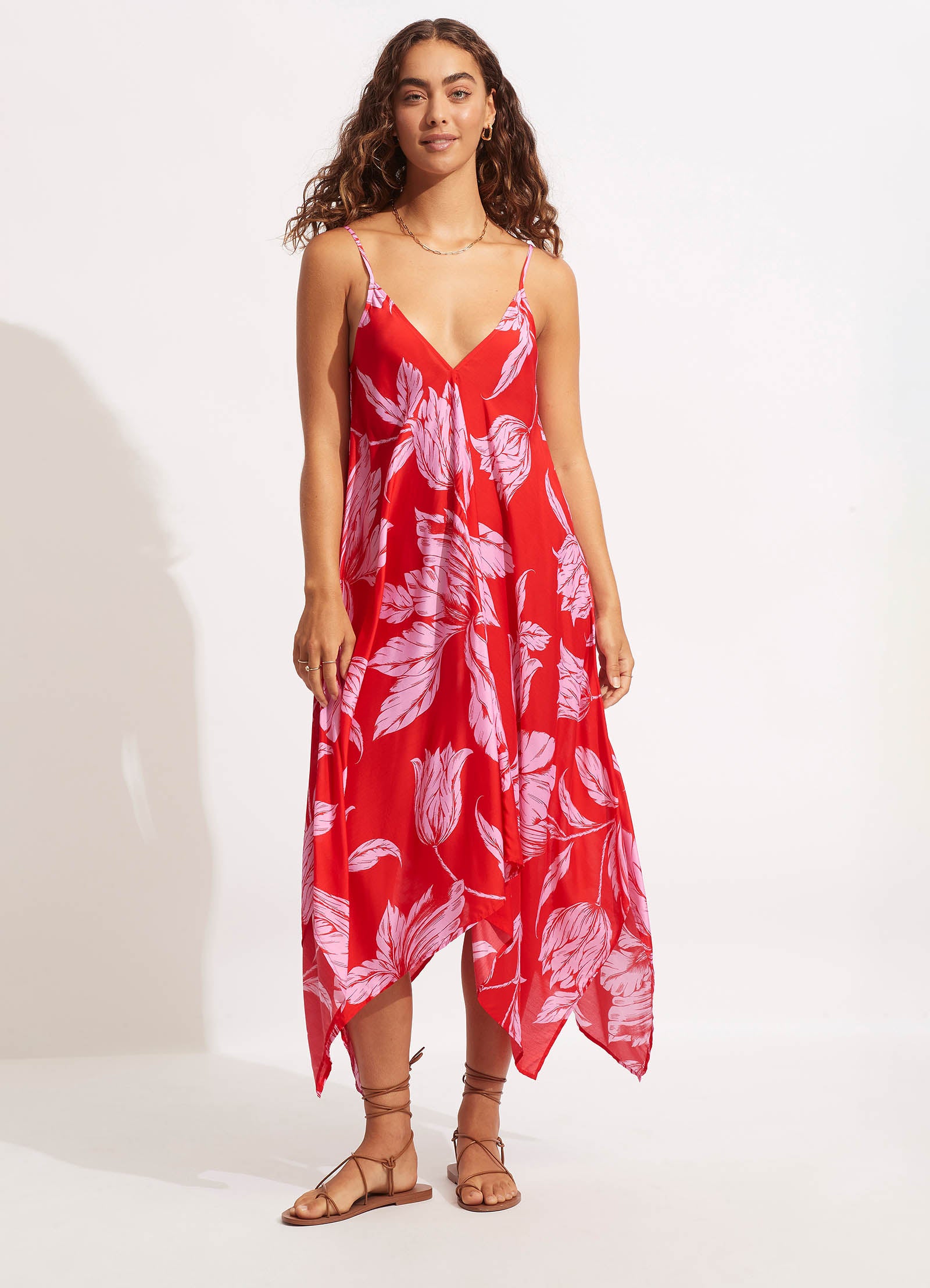 Fleur De Bloom Scarf Dress - Chilli - Chilli view 2