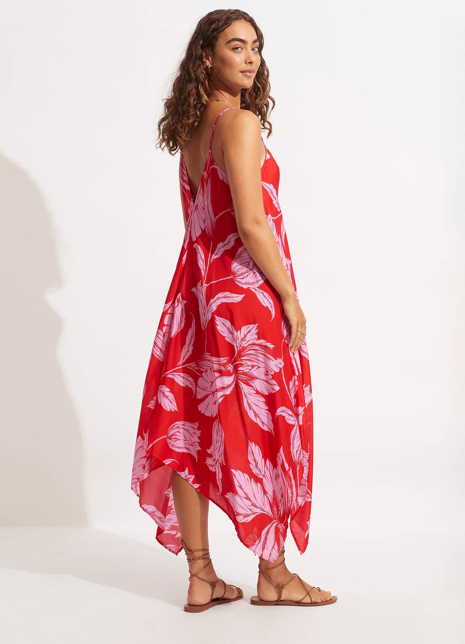 Fleur De Bloom Scarf Dress - Chilli - Chilli view 4