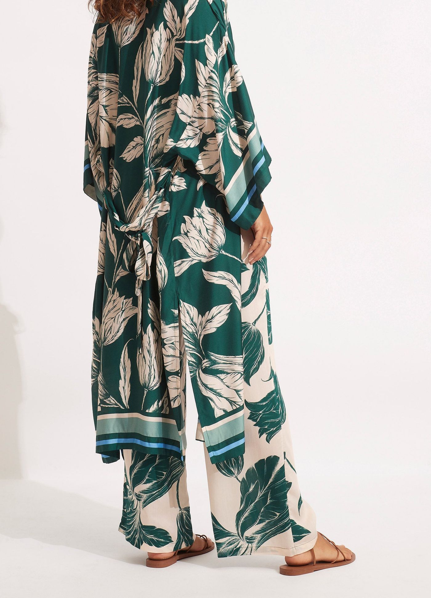 Fleur De Bloom Silk Pant - Evergreen - Evergreen view 3