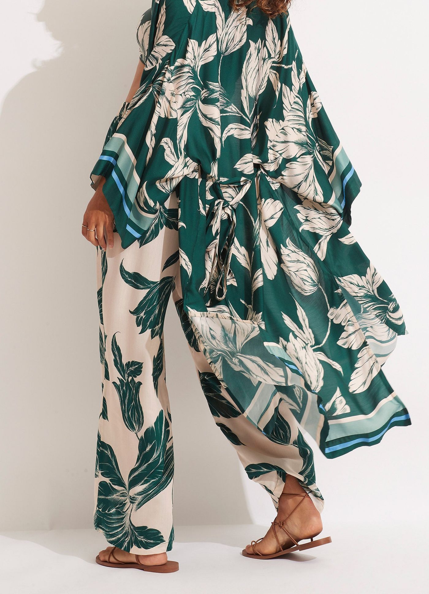 Fleur De Bloom Silk Pant - Evergreen - Evergreen view 4