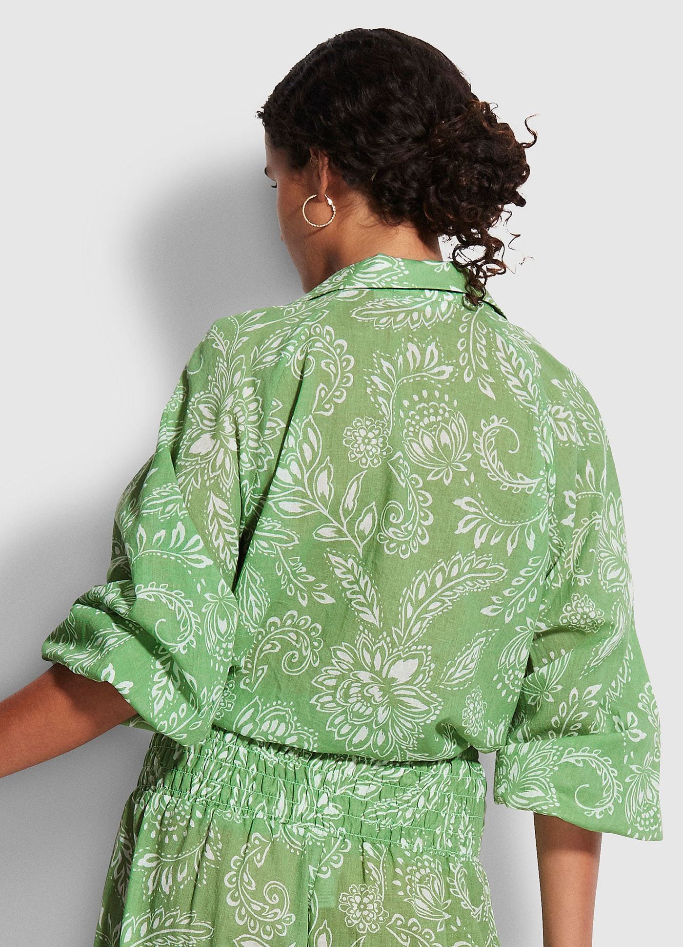 Folklore Crop Shirt - Green Tea - Green Tea view 3