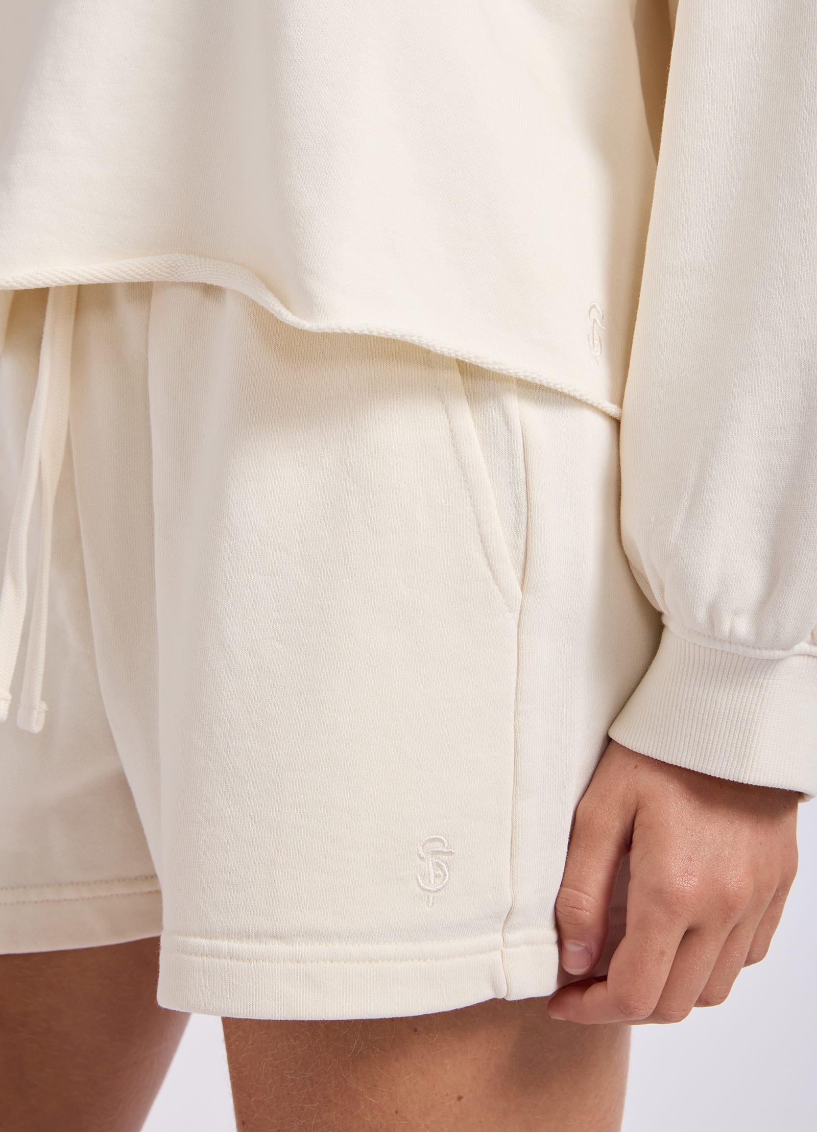 French Terry Shorts - Ecru view 5
