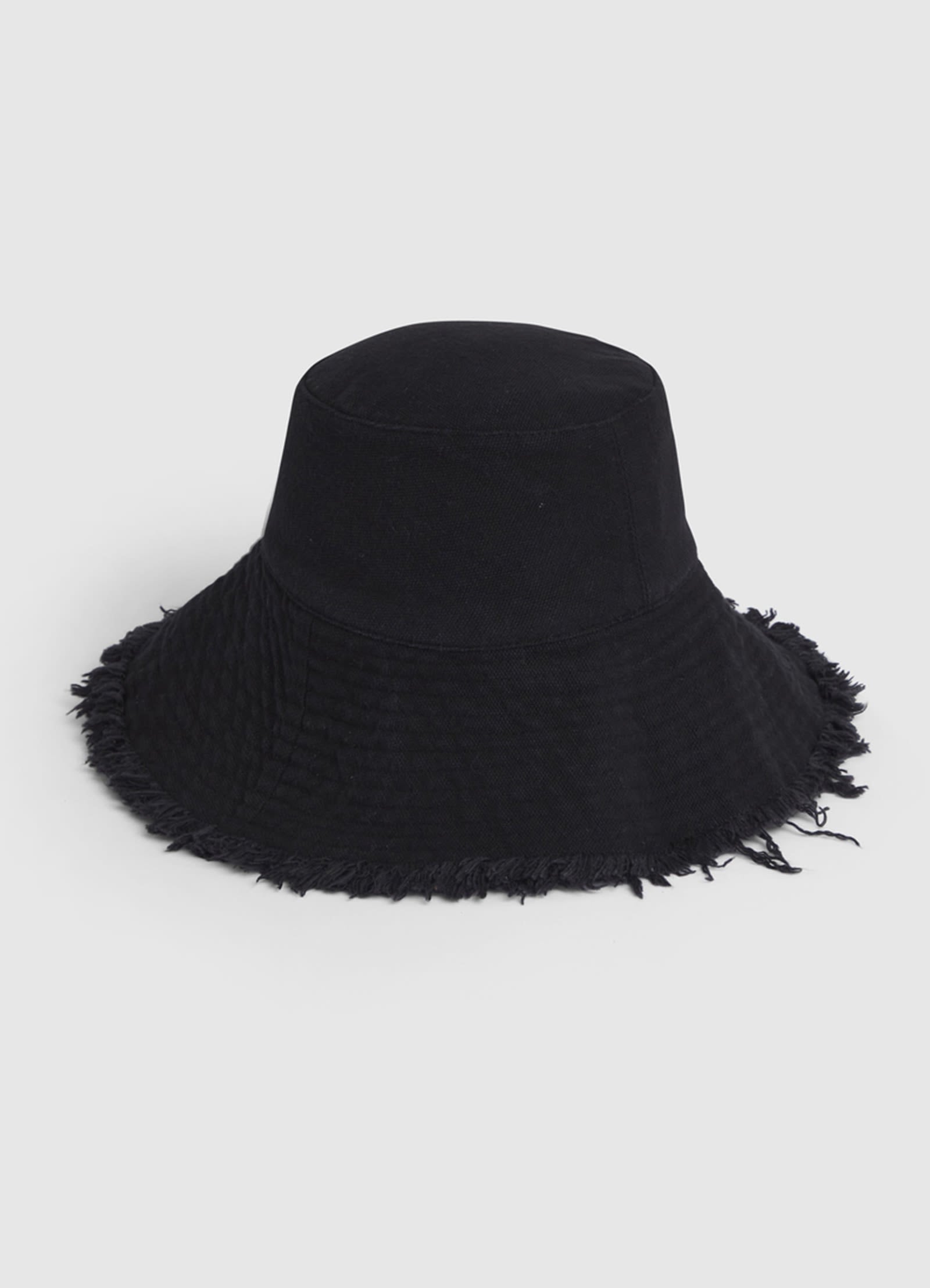 Fringe Bucket Hat - Black - Black view 4