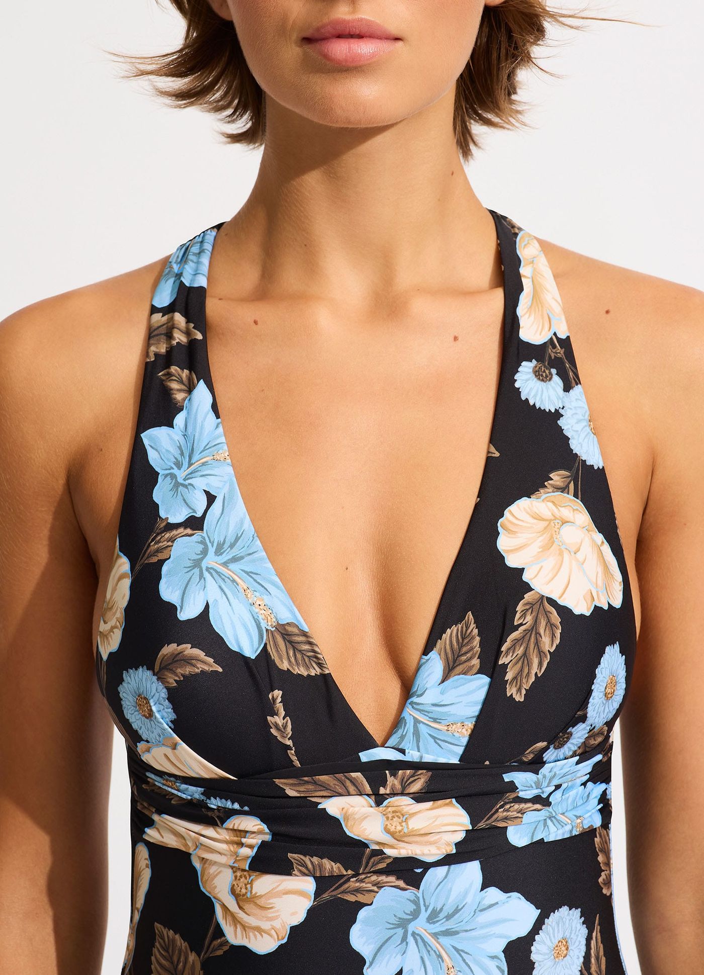 Garden Party Cross Back One Piece - Black - Black view 4