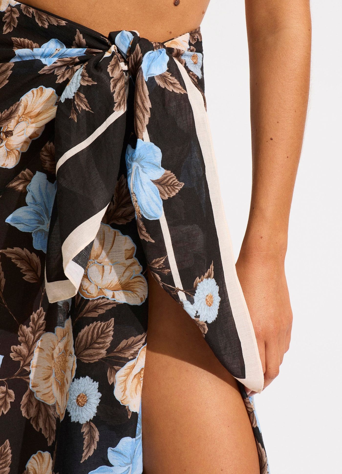 Garden Party Sarong - Black - Black view 4