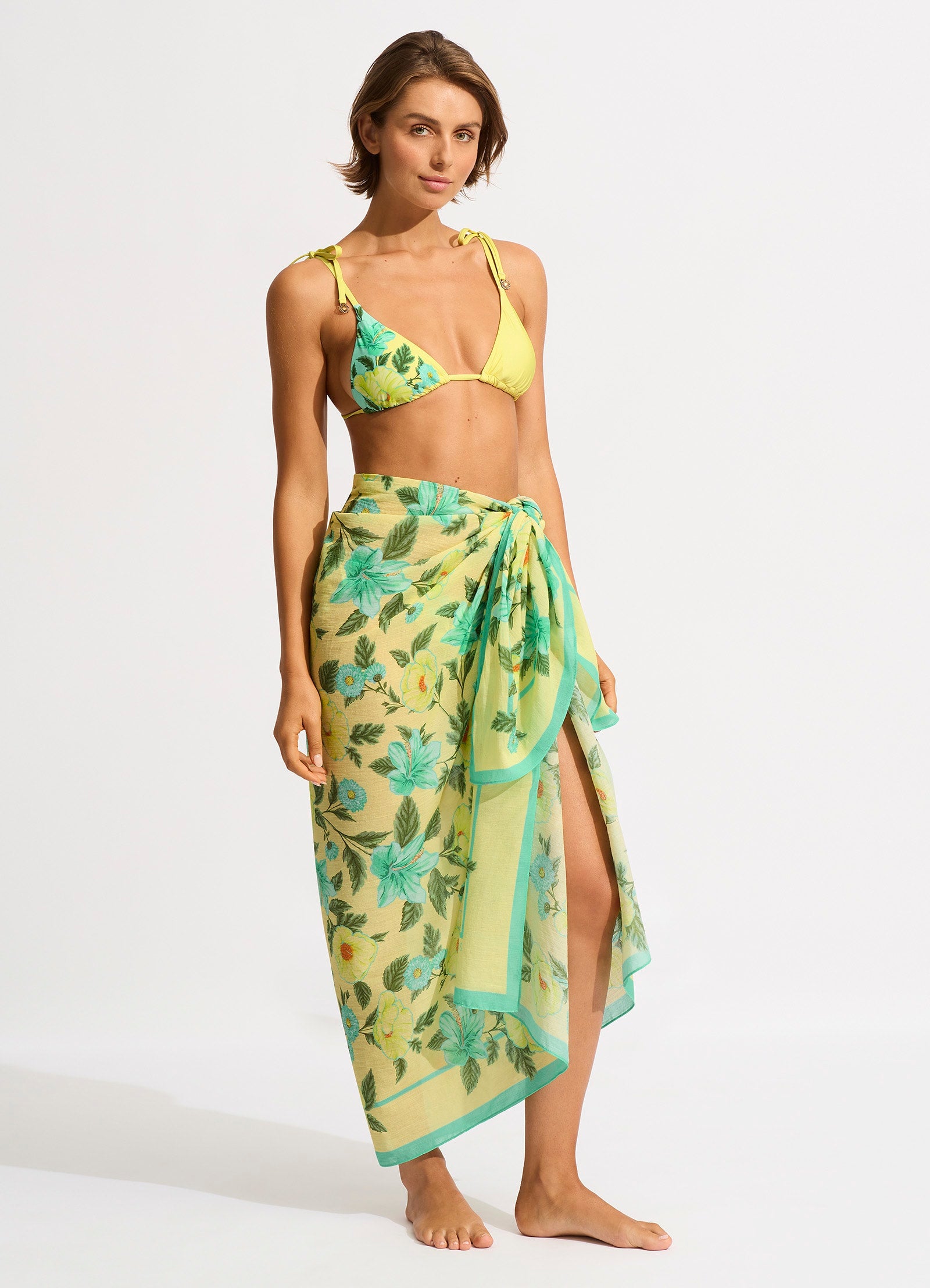 Garden Party Sarong - Lime Light - Limelight view 2