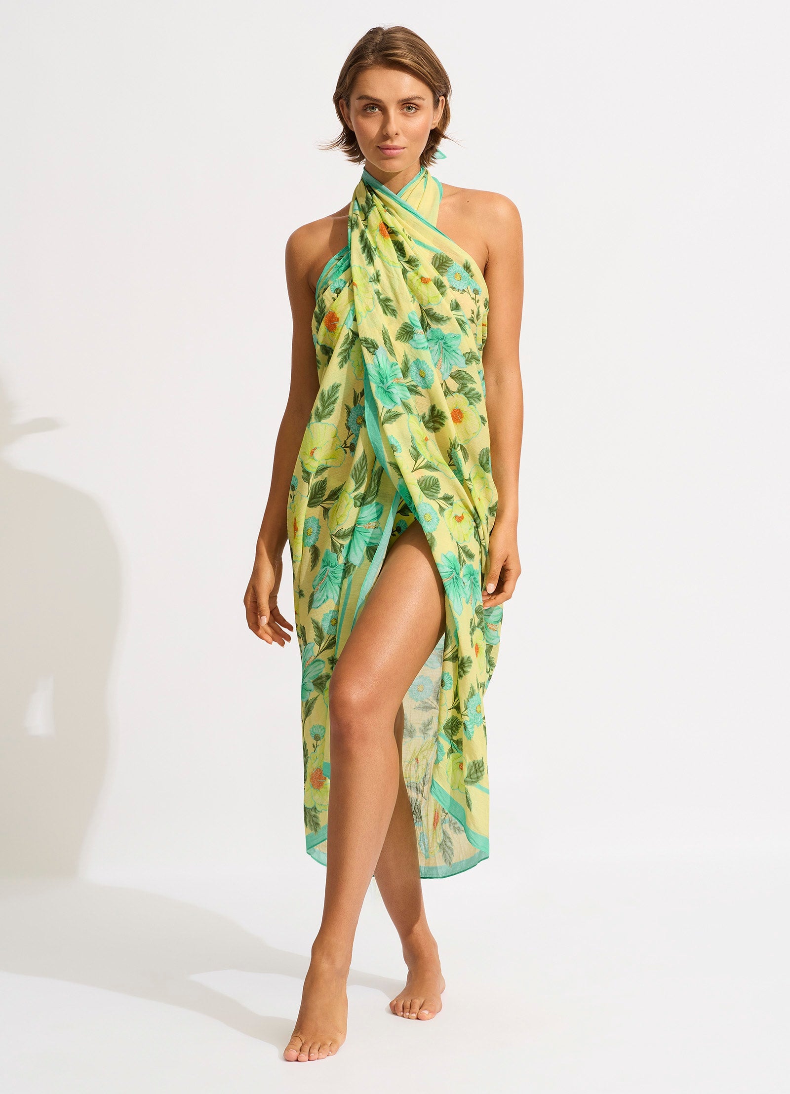 Garden Party Sarong - Lime Light - Limelight view 4