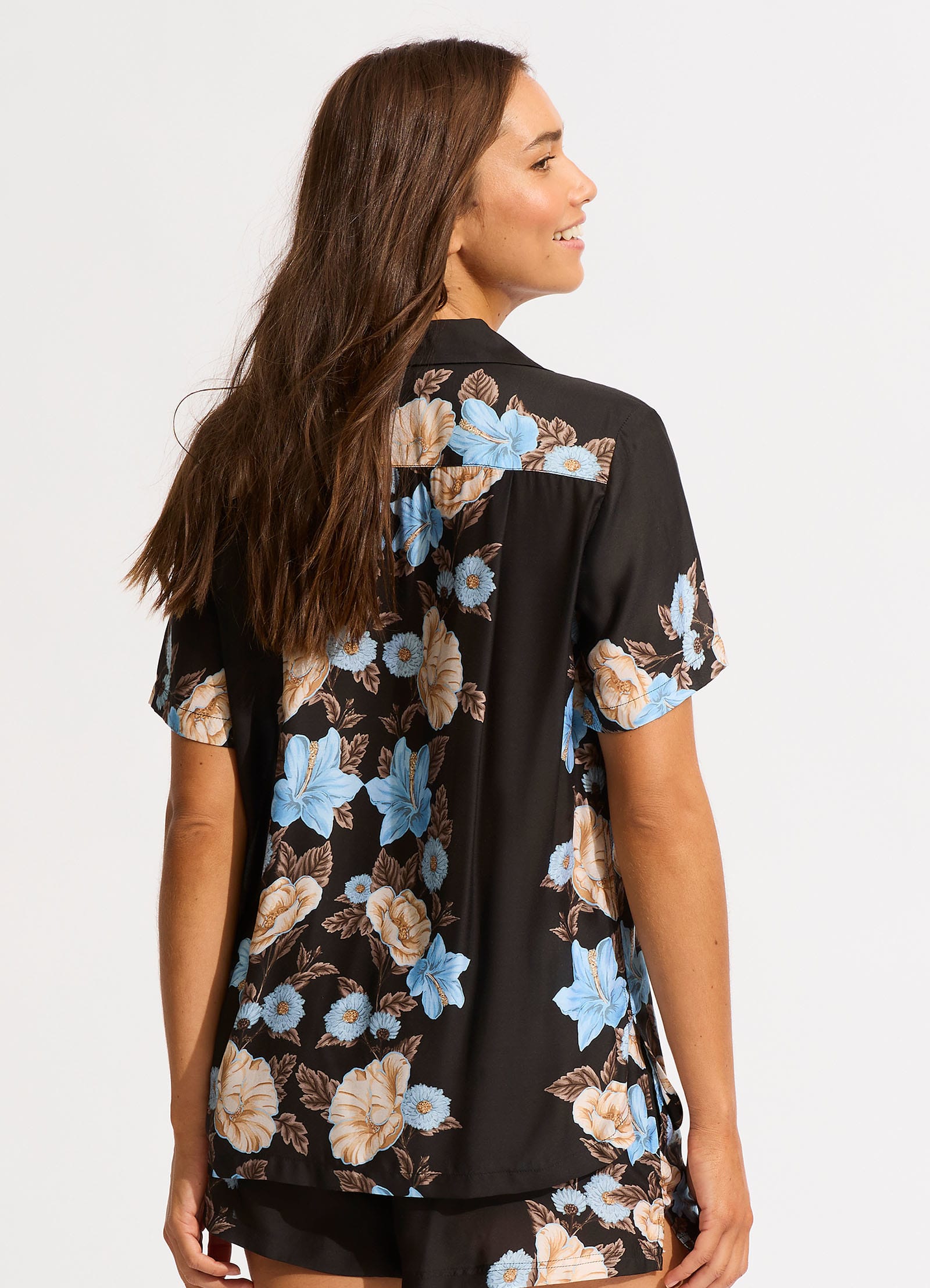 Garden Party Short Sleeve Shirt - Black - Black view 3