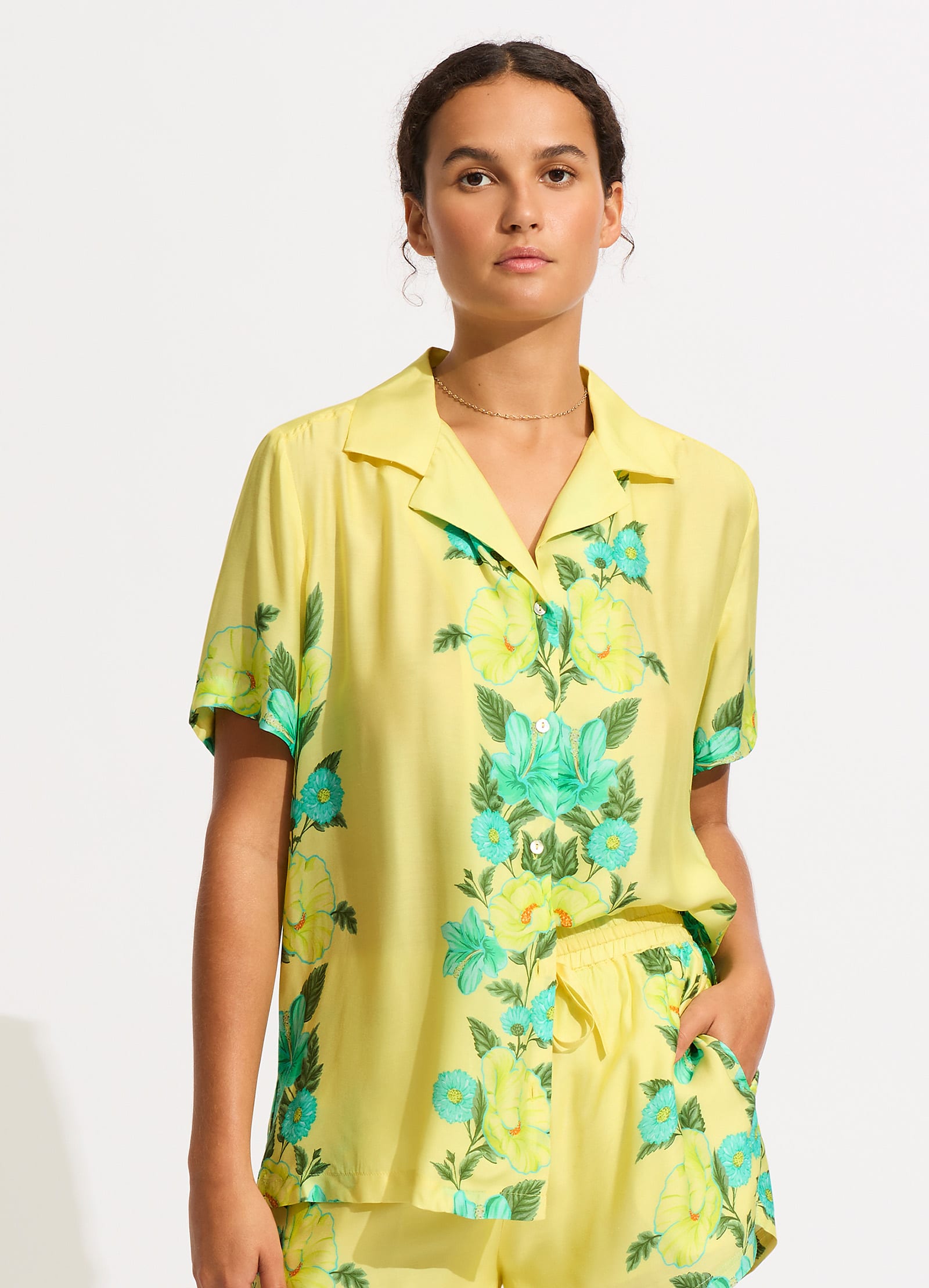 Garden Party Short Sleeve Shirt - Lime Light - Limelight view 2