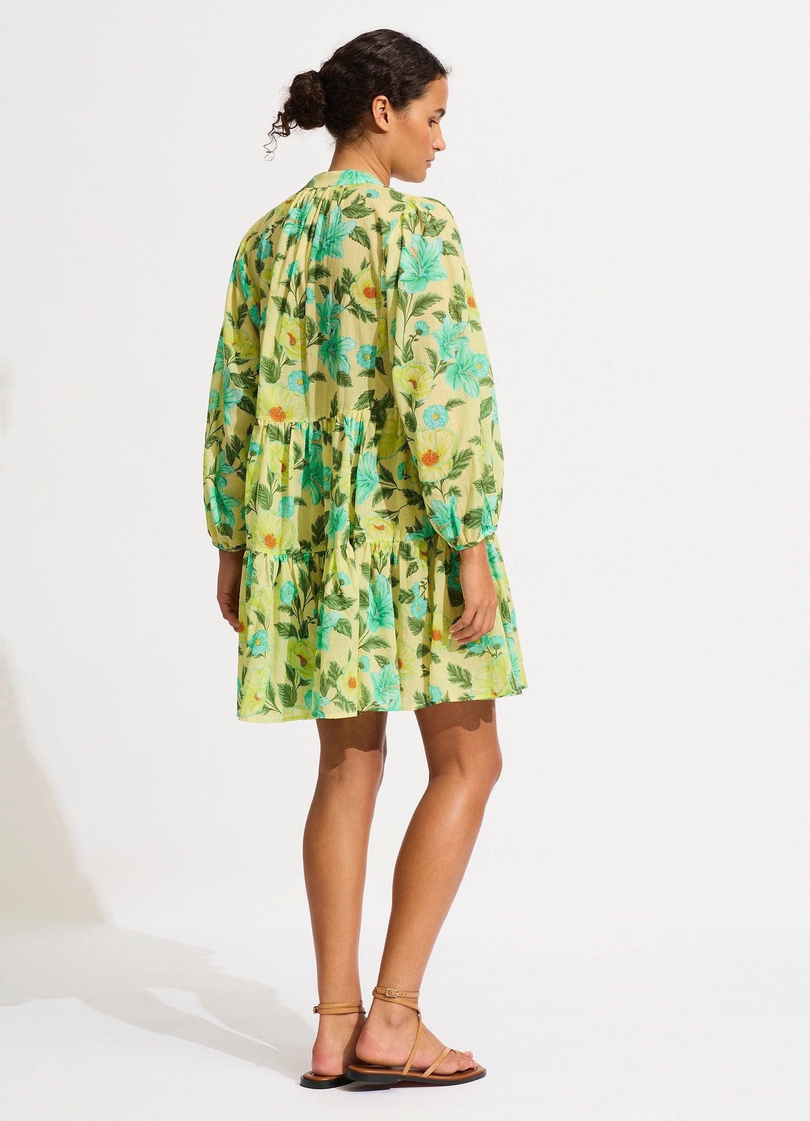 Garden Party Tiered Mini Dress - Lime Light - Limelight view 3