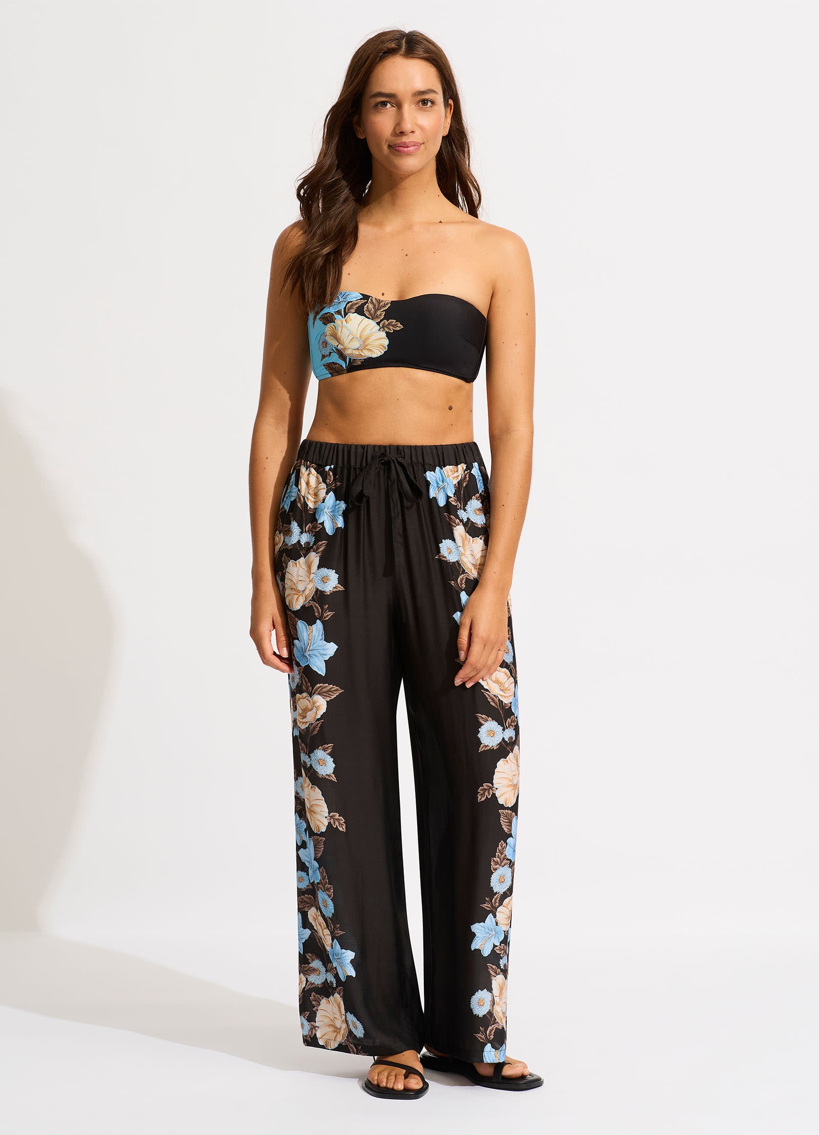 Garden Party Wide Leg Pant - Black - Black