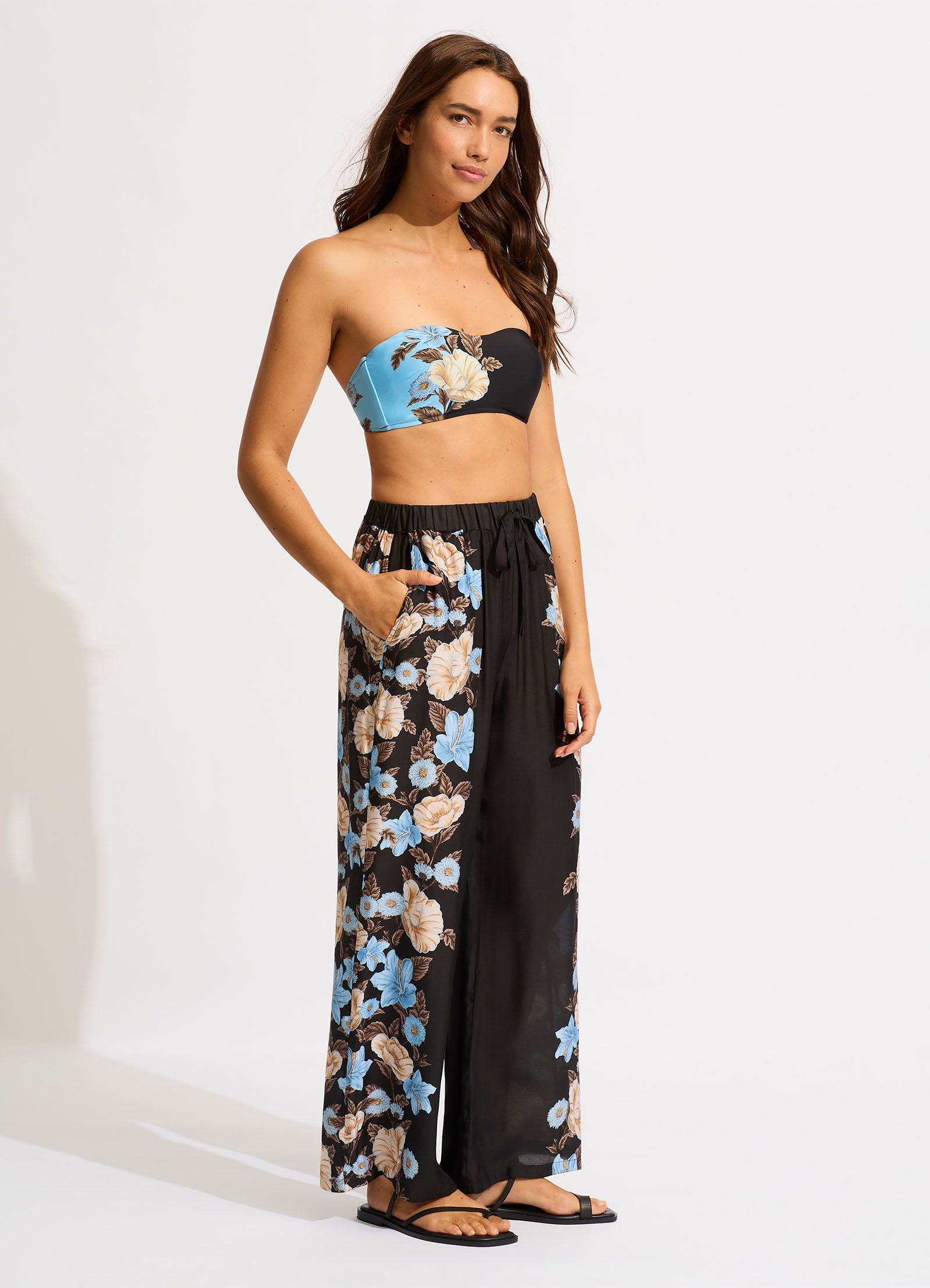 Garden Party Wide Leg Pant - Black - Black view 2