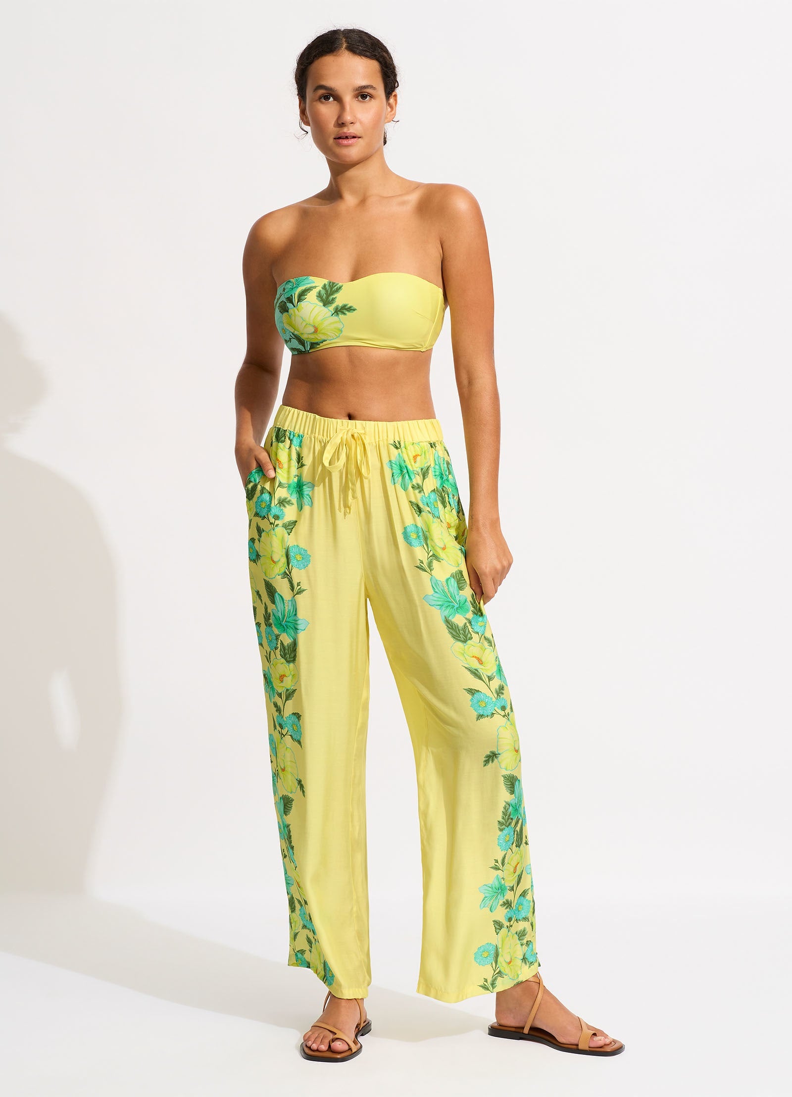 Garden Party Wide Leg Pant - Lime Light - Limelight