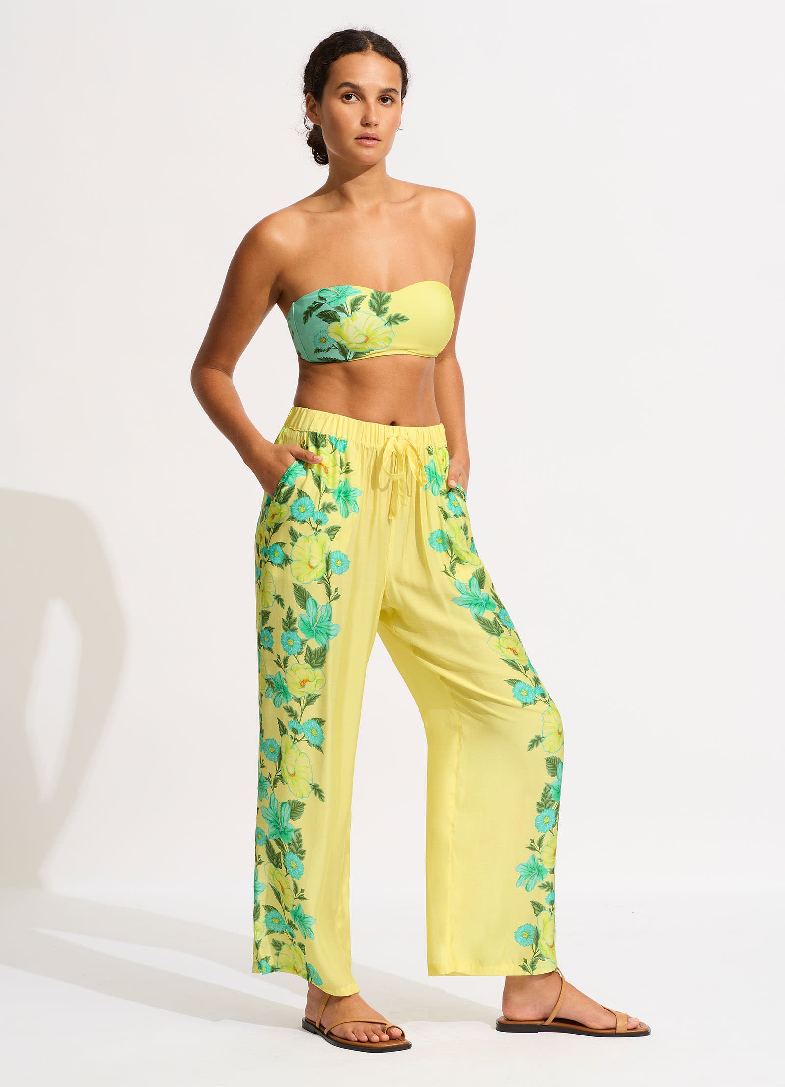 Garden Party Wide Leg Pant - Lime Light - Limelight view 2