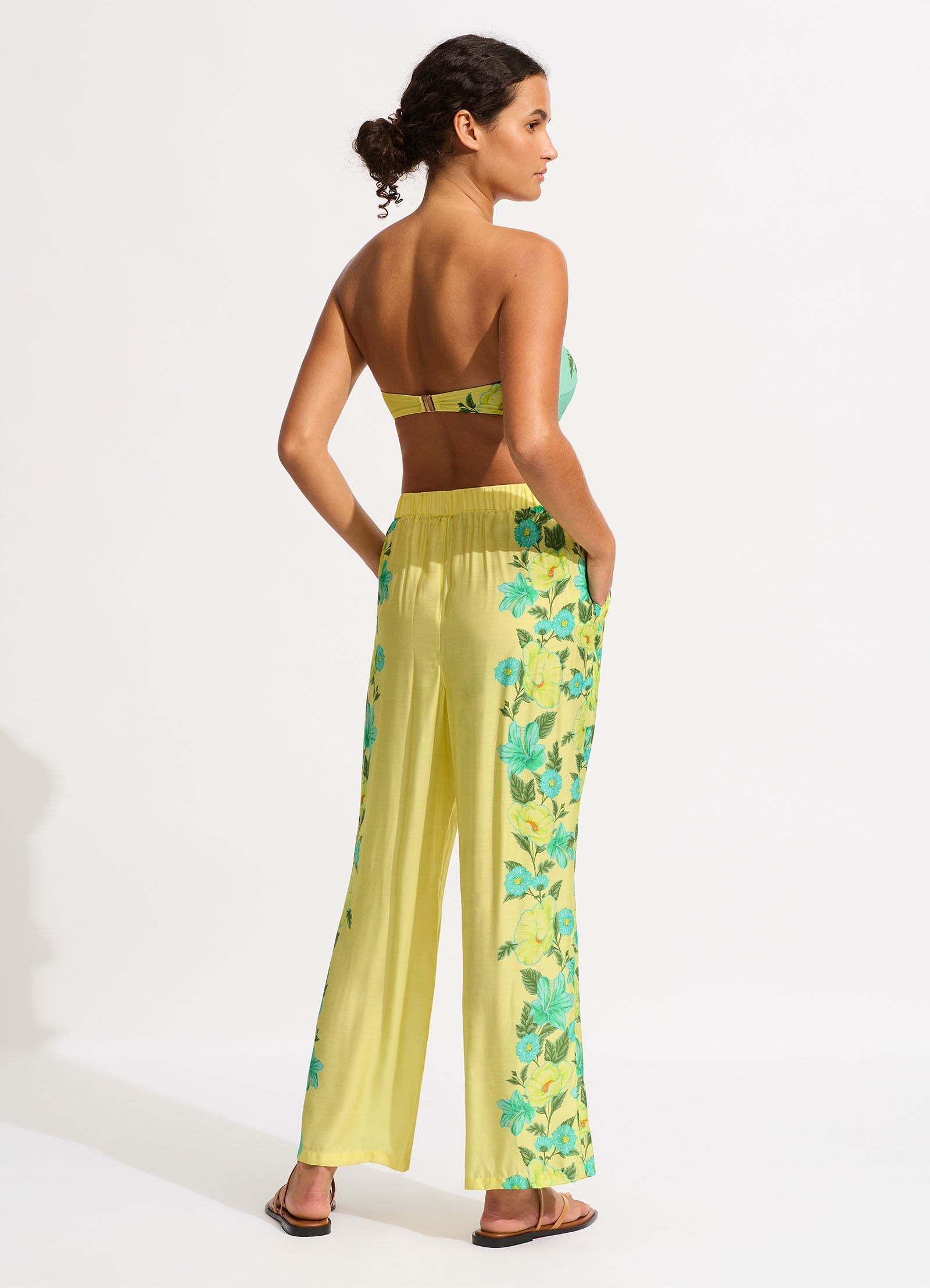 Garden Party Wide Leg Pant - Lime Light - Limelight view 3