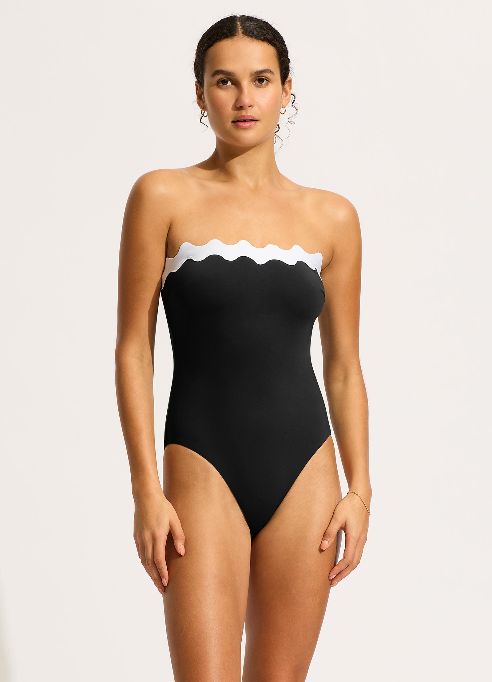 Gia Ric Rac Bandeau One Piece  - Black - Black