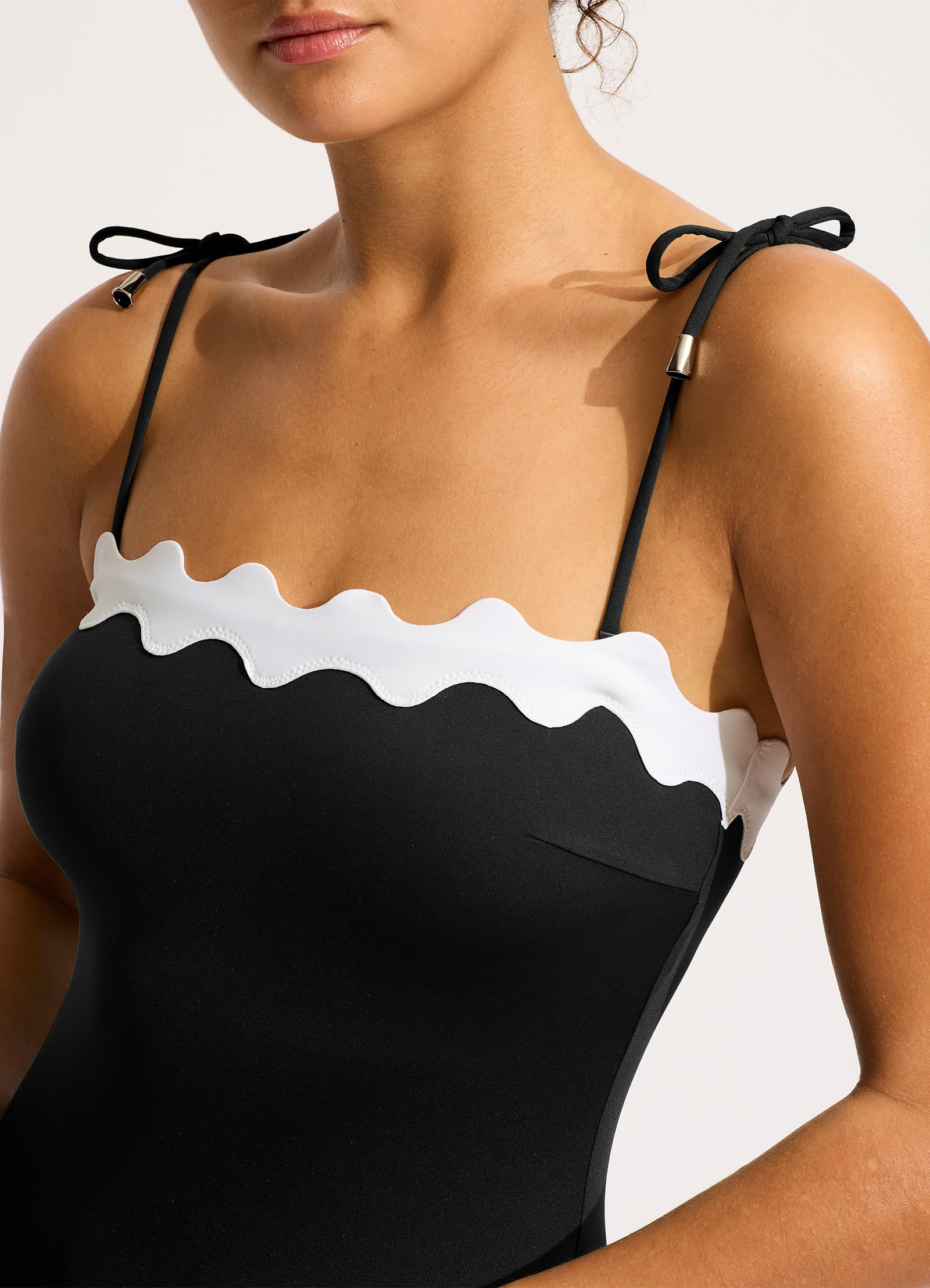 Gia Ric Rac Bandeau One Piece  - Black - Black view 4