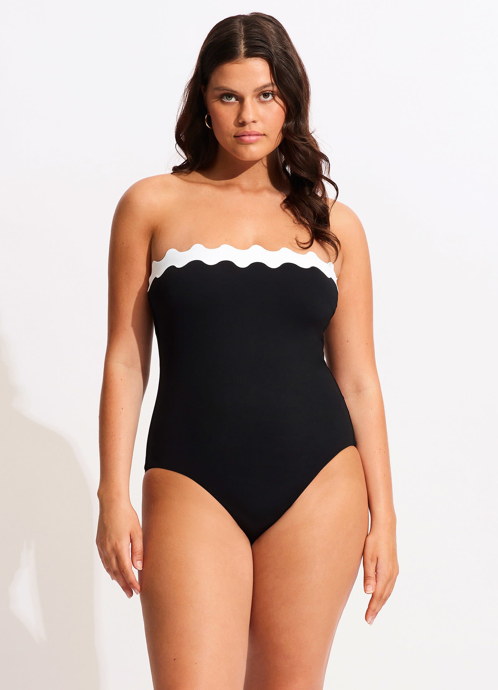 Gia Ric Rac Bandeau One Piece  - Black - Black view 5