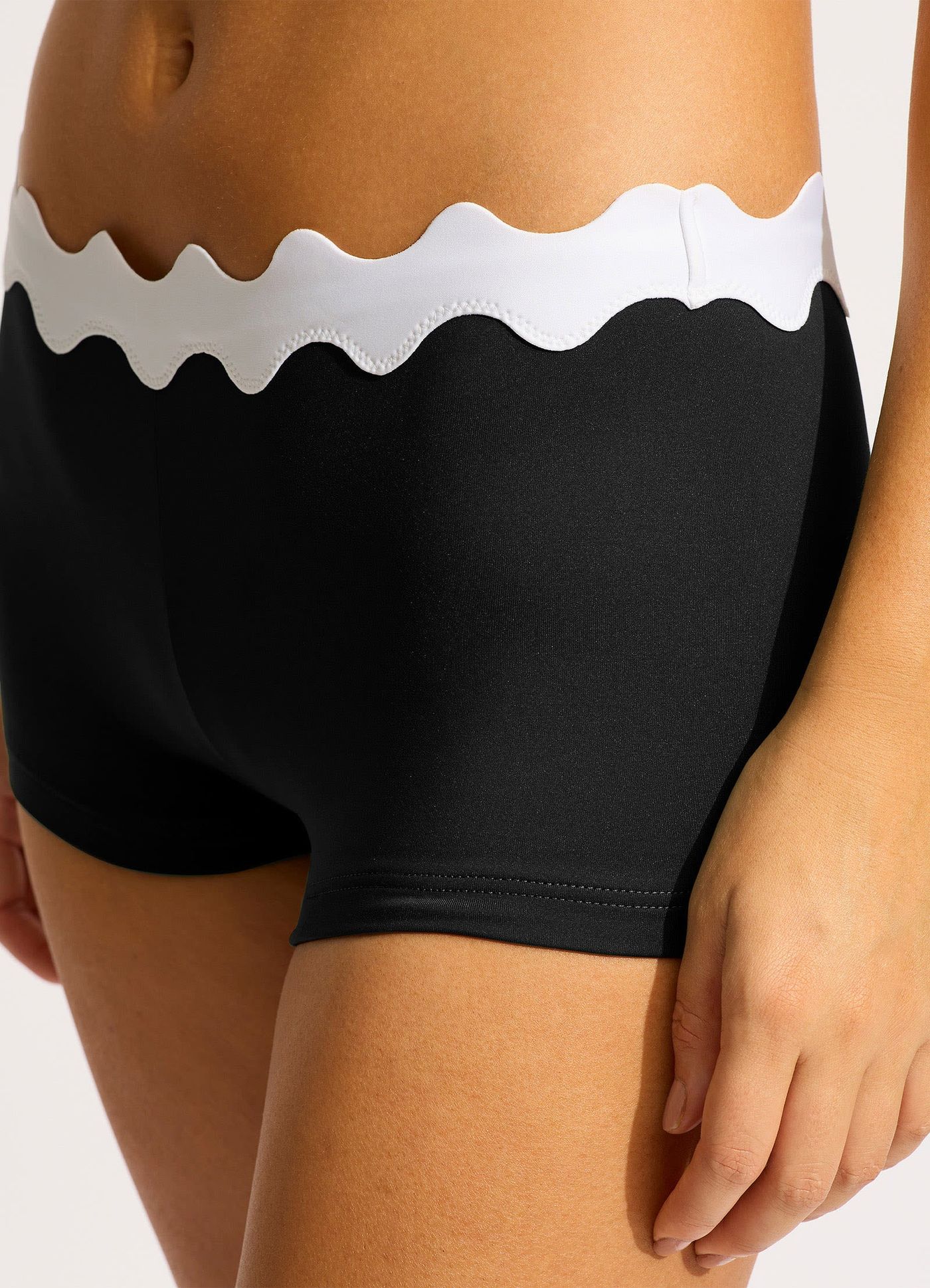 Gia Ric Rac Boyleg Bikini Bottom - Black - Black view 5