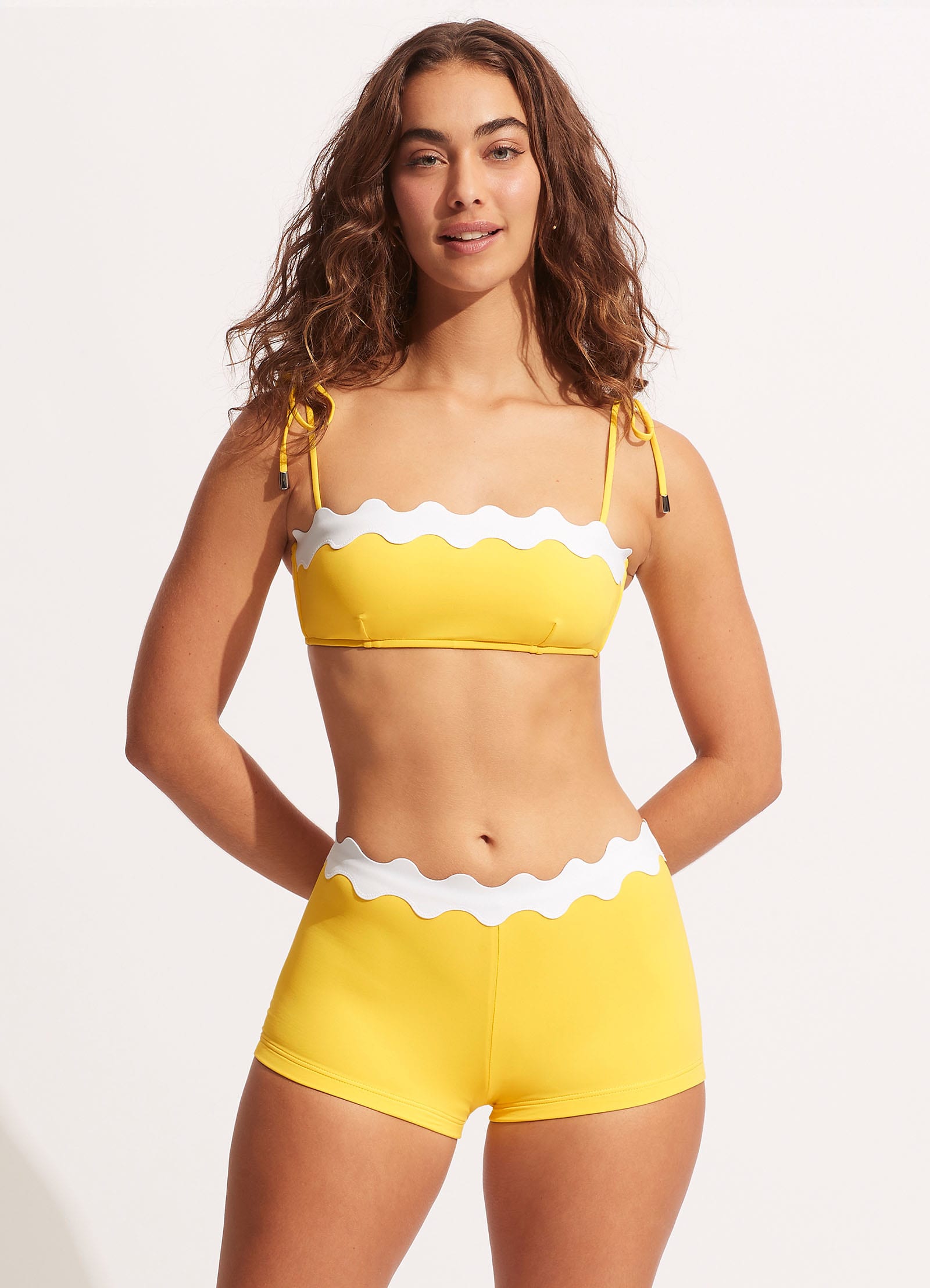 Gia Ric Rac Boyleg Bikini Bottom - Citron - Citron